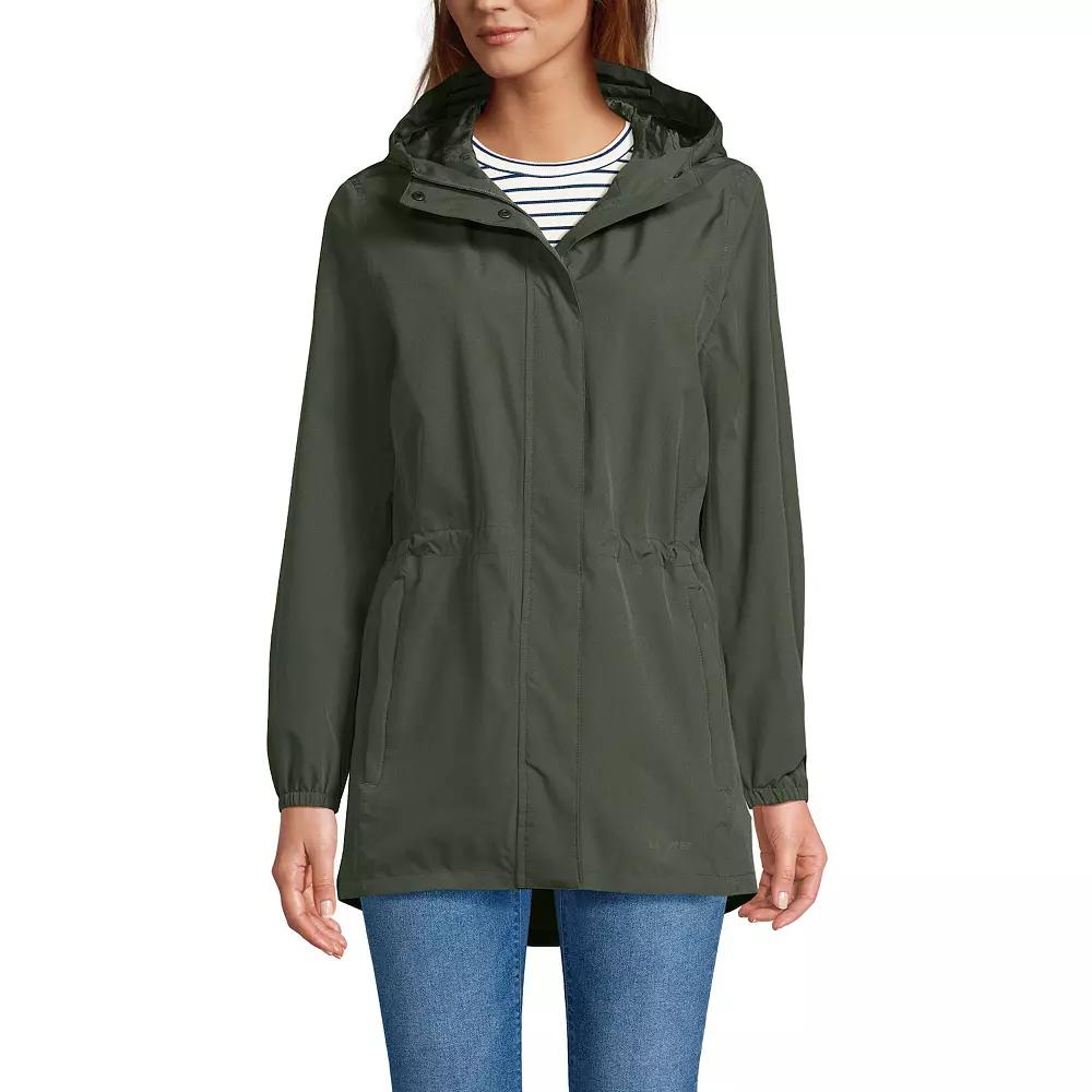 Petite Lands' End Hooded Packable Raincoat, Women's,  Product Image