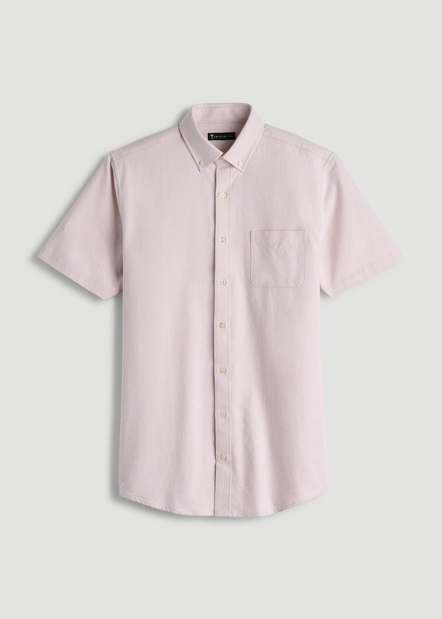 Short Sleeve Oxford Button Shirt For Tall Men in Burnished Lilac Male Product Image