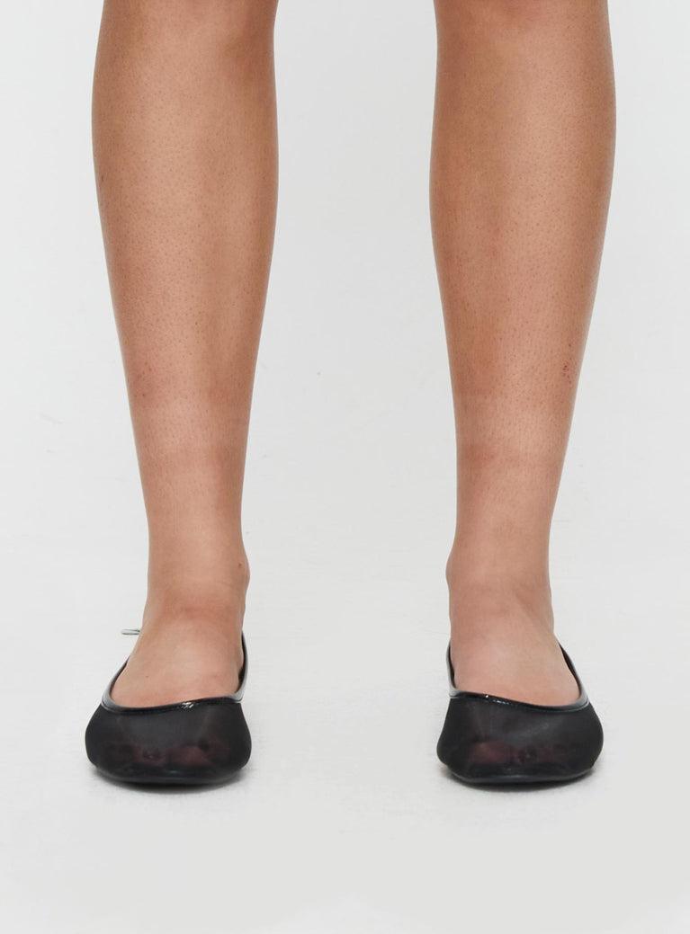 Therapy Arlo Ballet Flats Black Mesh Product Image