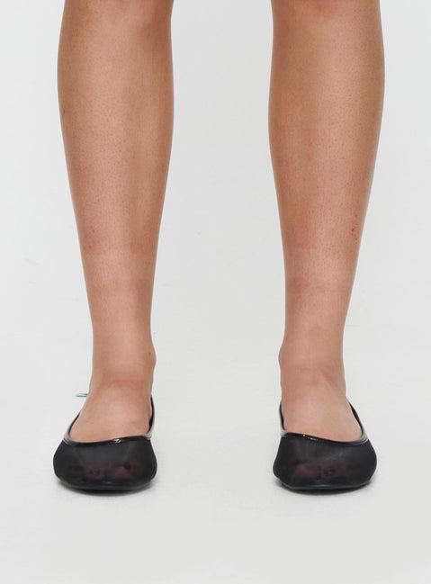 Therapy Arlo Ballet Flats Black Mesh Product Image