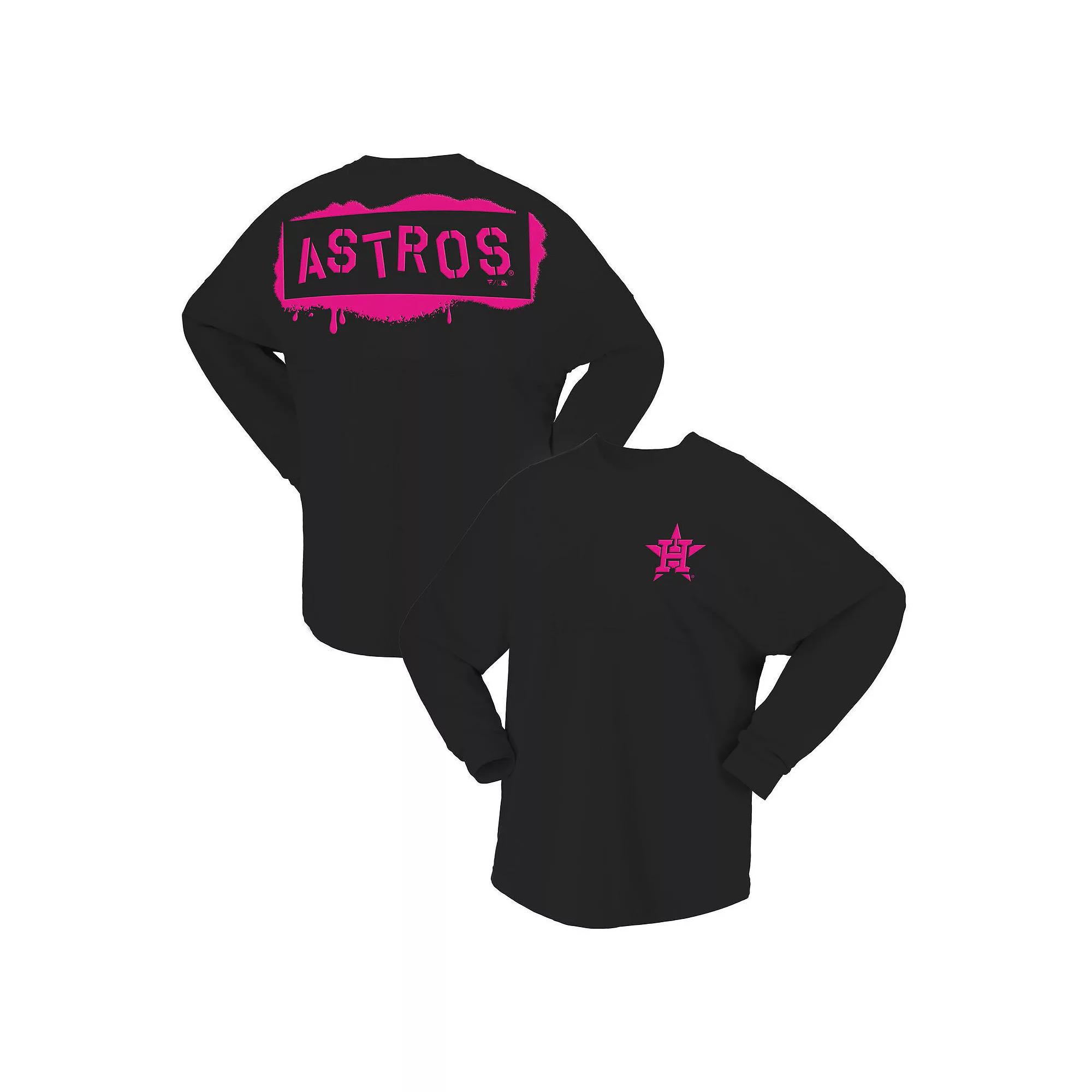 Women's Fanatics Black Houston Astros Neon Jersey Long Sleeve T-Shirt,  Product Image