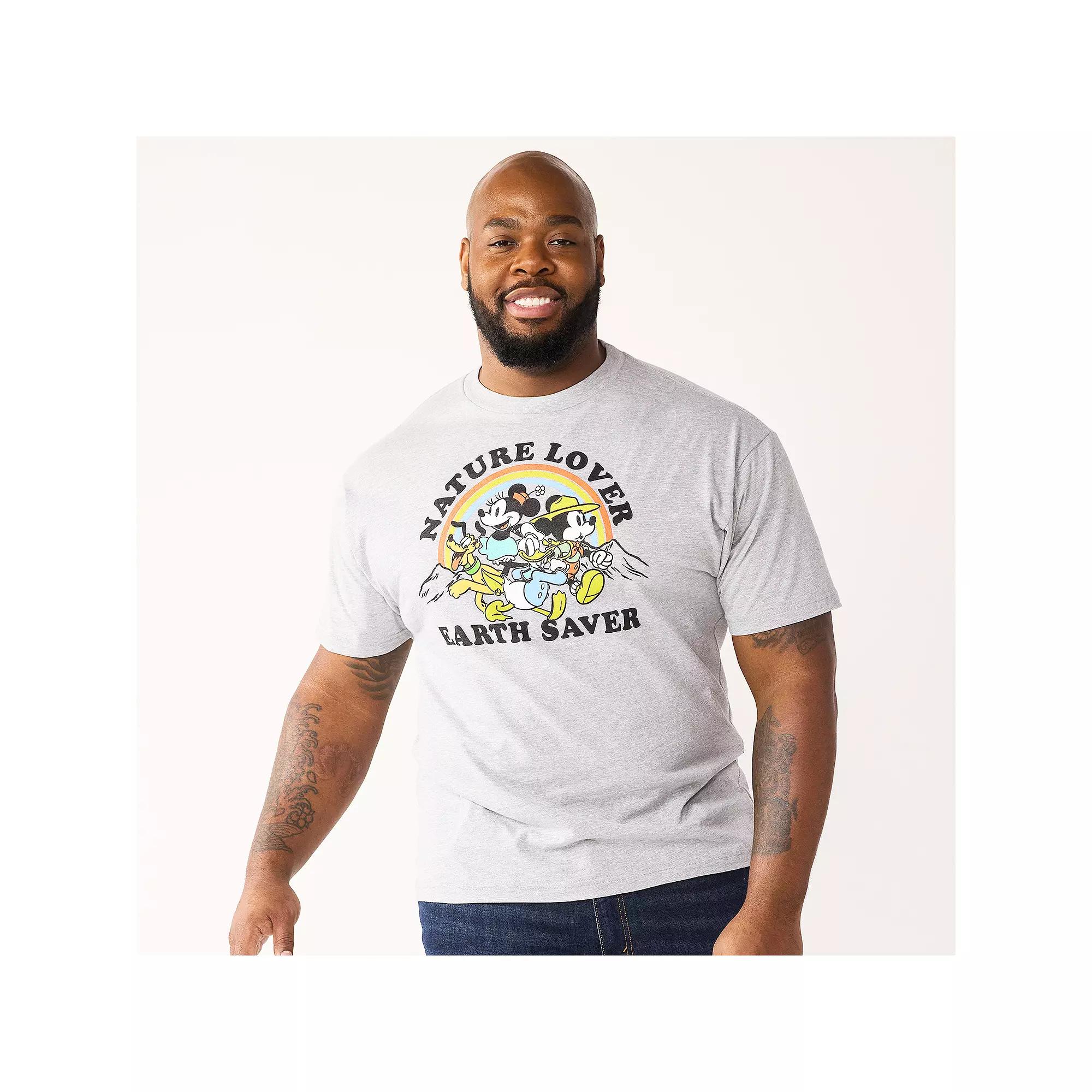 Disneys Mickey & Minnie Mouse Mens Big & Tall Graphic Tee by Celebrate Together Athletic Grey Product Image