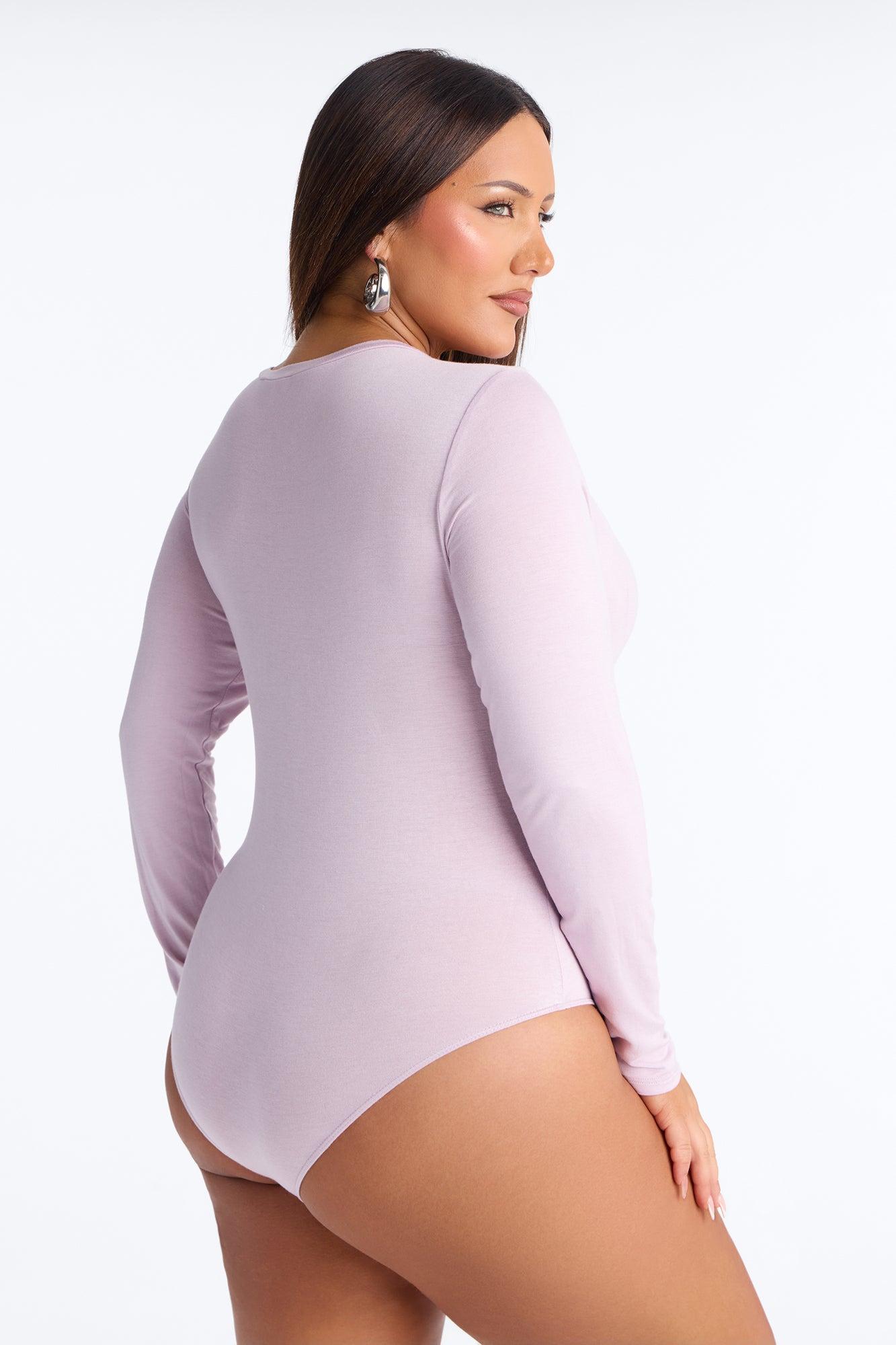 Krystal Crew Neck Long Sleeve Bodysuit - Lilac Female Product Image