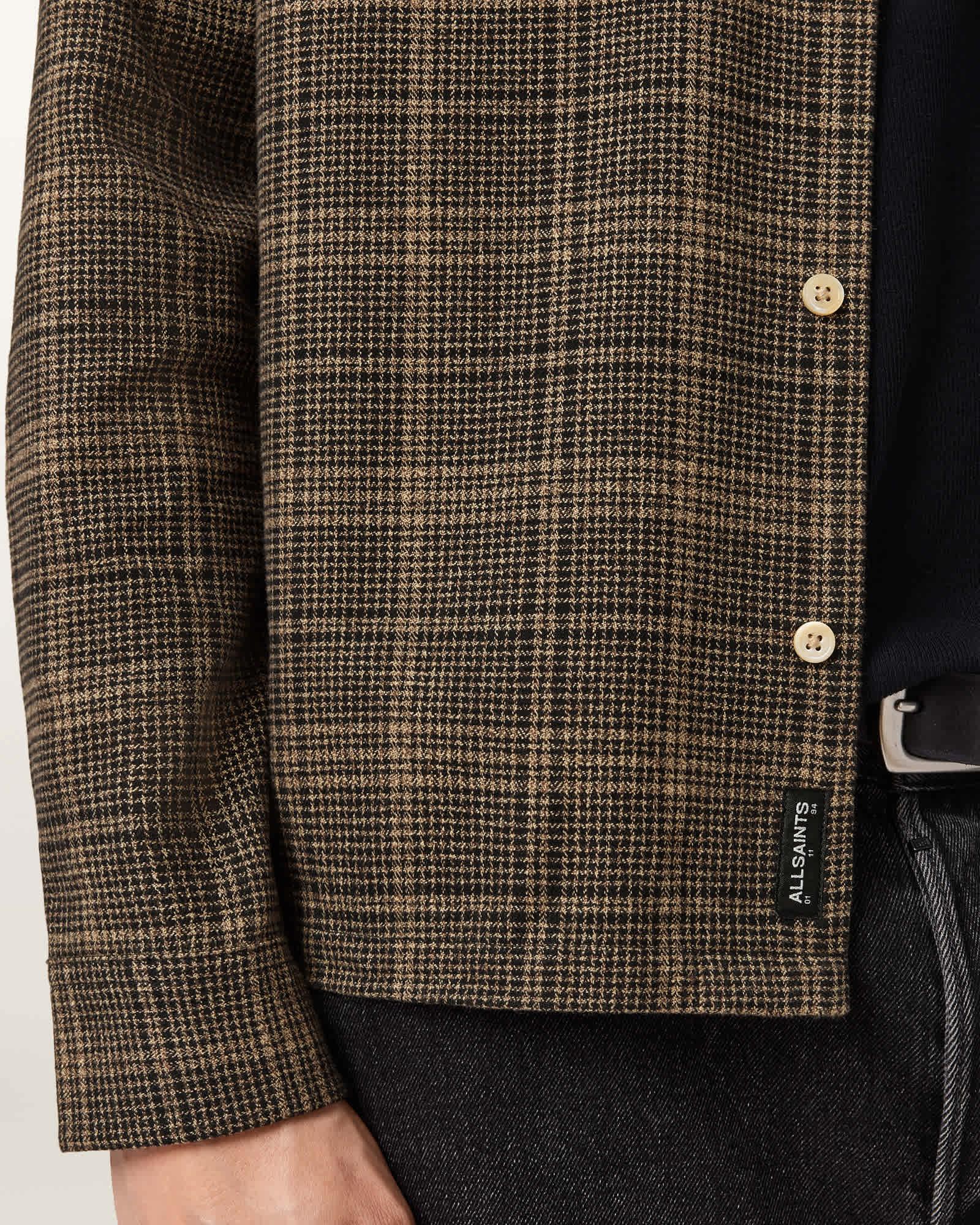 Saru Relaxed Check Shirt Black/Brown | ALLSAINTS US Product Image