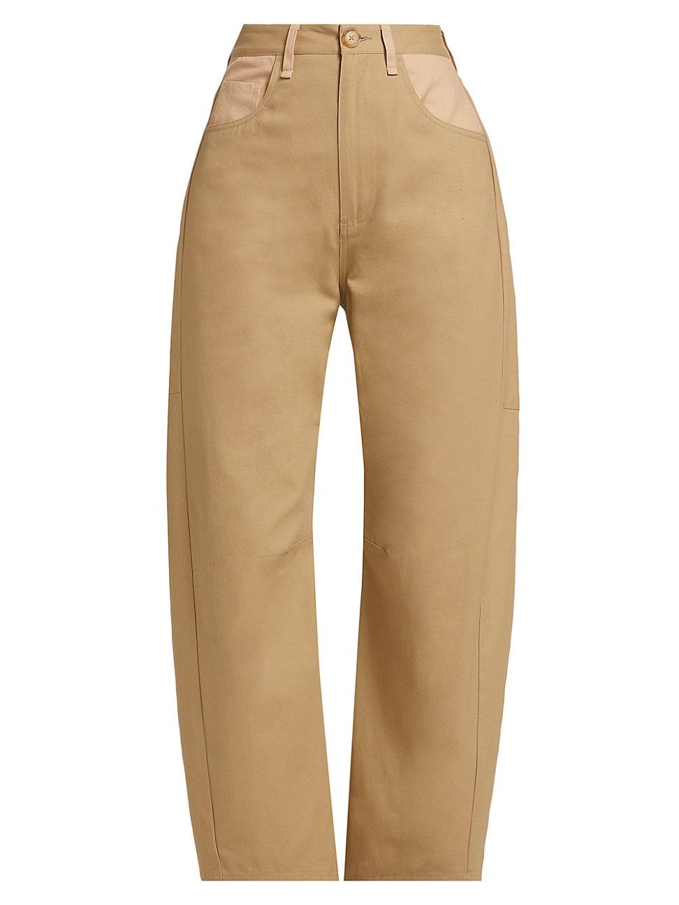 Womens Charlie Cotton Barrel-Leg Pants Product Image