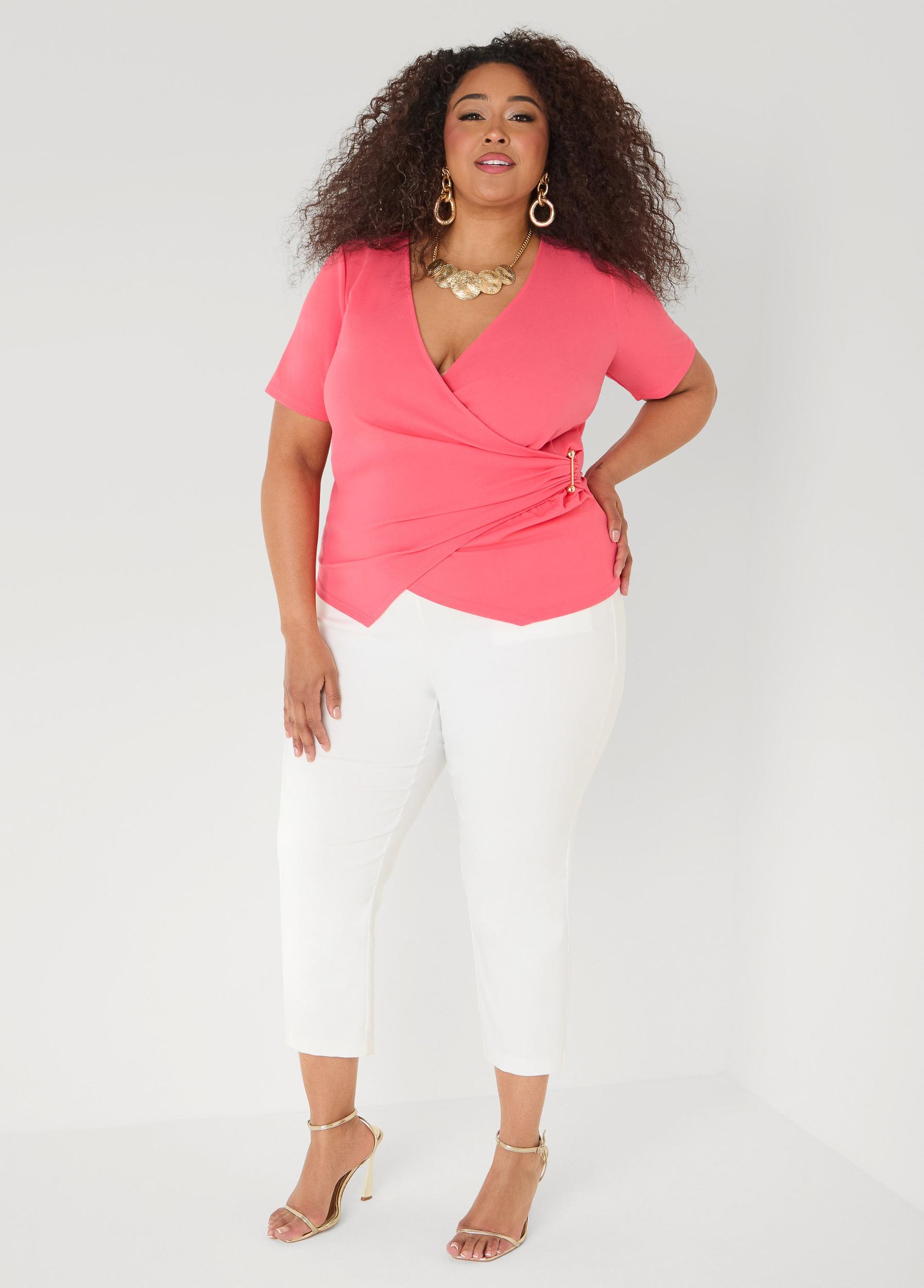 Embellished Faux Wrap Top Product Image