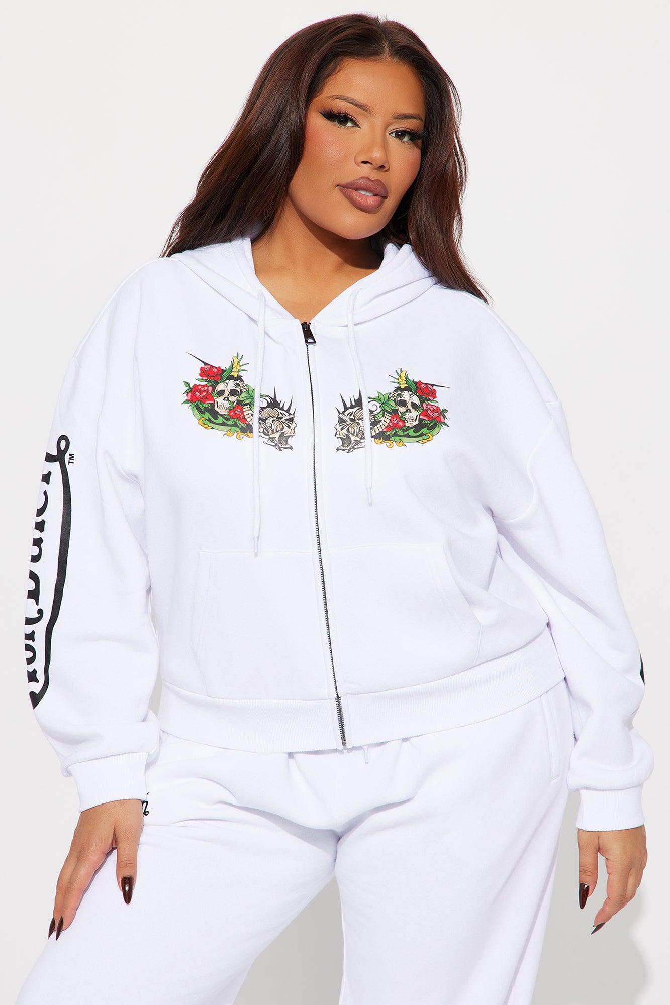 Von Dutch Skull Oasis Zip Up Hoodie - White/combo Product Image