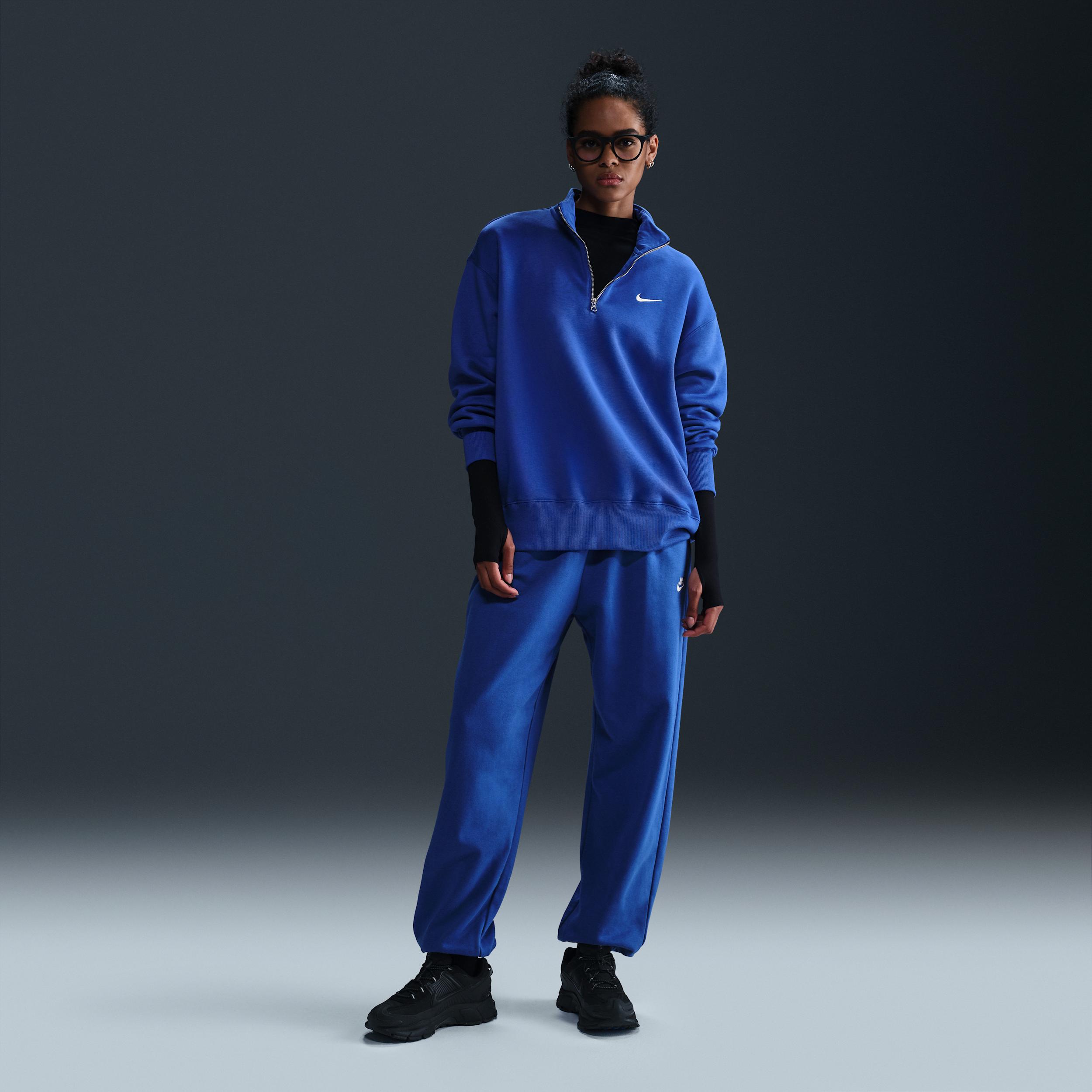 Womens Nike Sportswear Phoenix Fleece Oversized 1/4-Zip Long Sweatshirt | HJ0931-063 Product Image