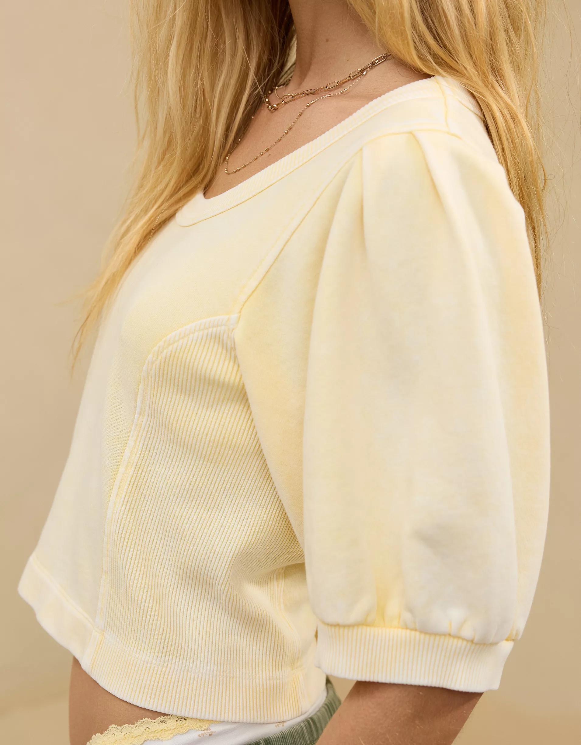 Aerie Seams Right Short Sleeve Sweatshirt Product Image