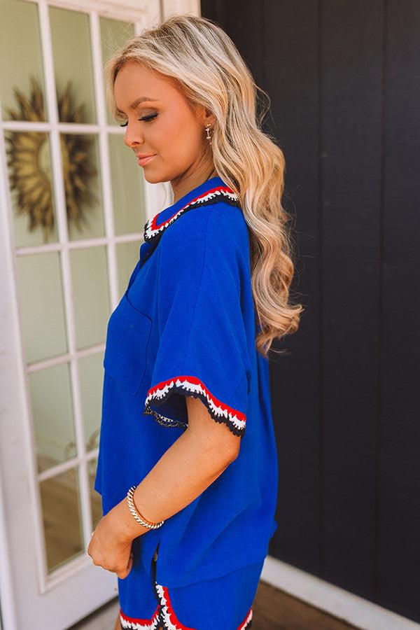 Picnic Plans Linen-Blend Button Up Top Product Image