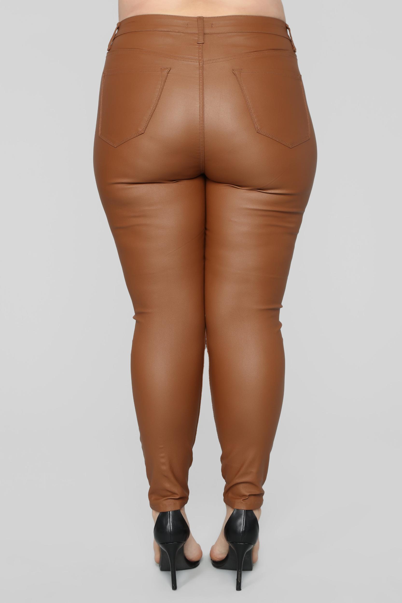 Double Dare Faux Leather Pants - Camel Product Image