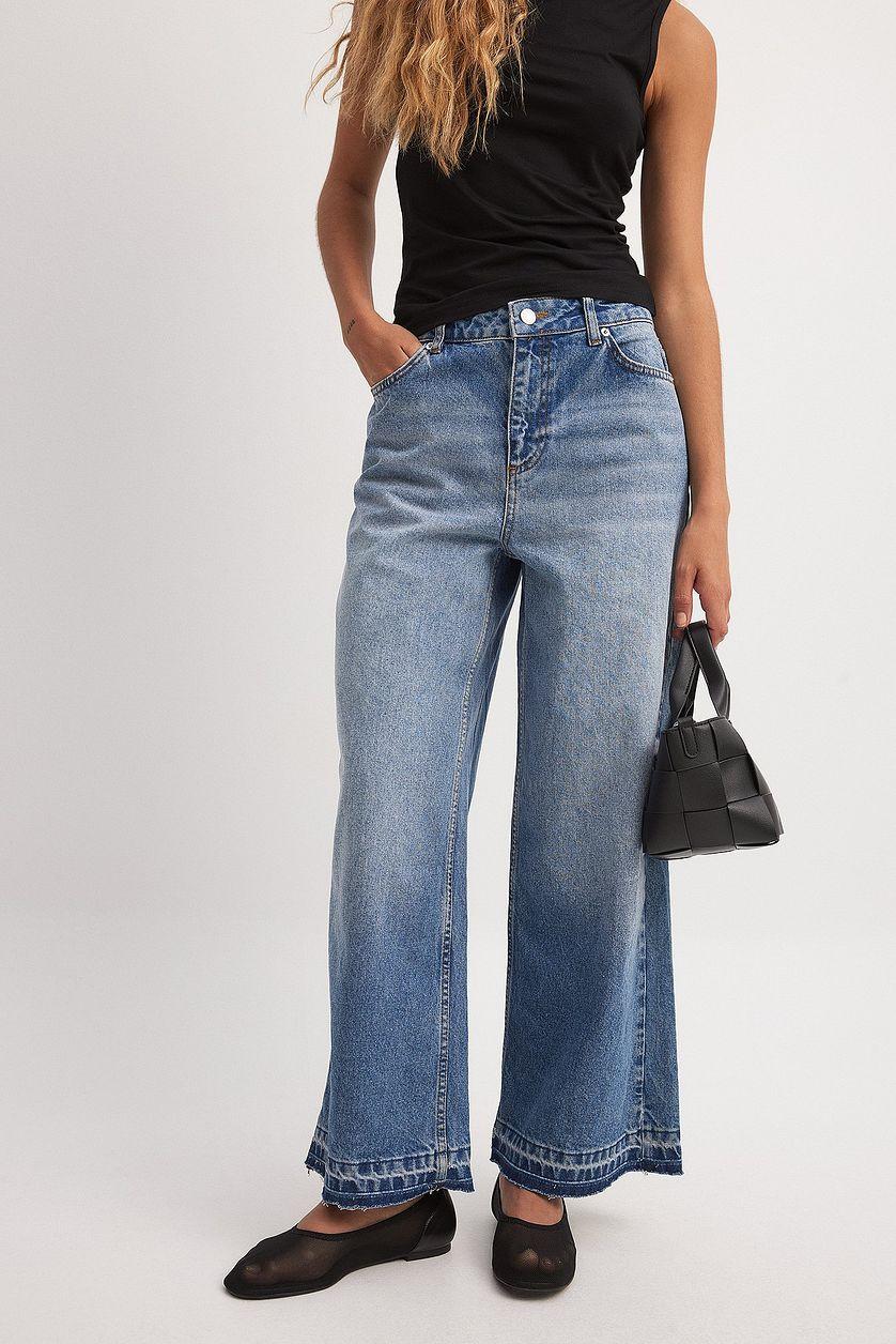 Wide Leg Cropped Jeans Product Image