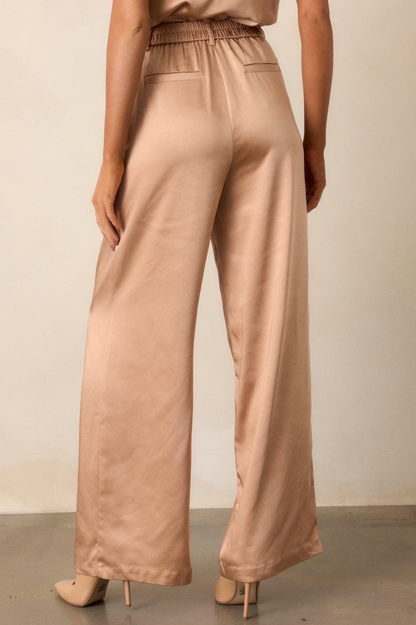Changed My Mind Light Copper Satin Trousers Product Image