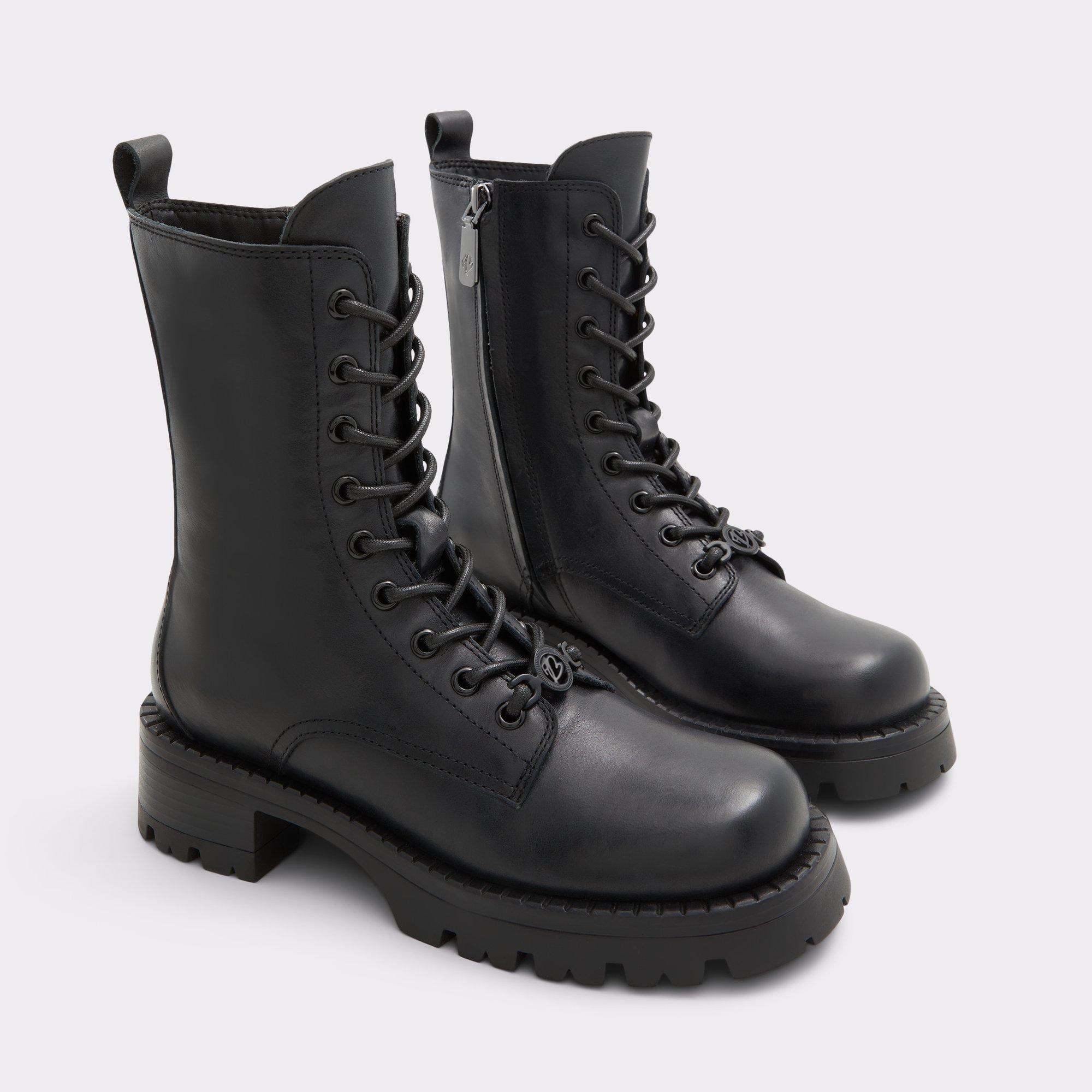 Allea Black Women's Combat boots | ALDO US Product Image
