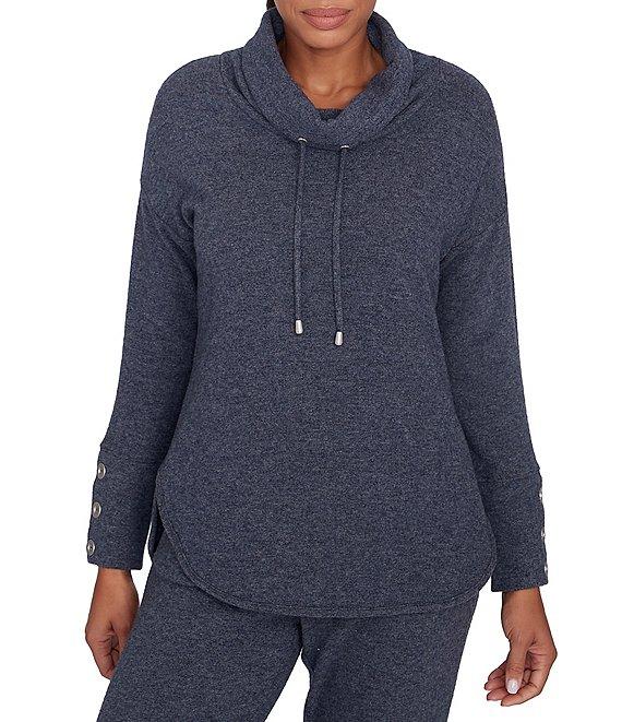 Ruby Rd. Knit Cowl Collar Long Sleeve Cozy Top Product Image