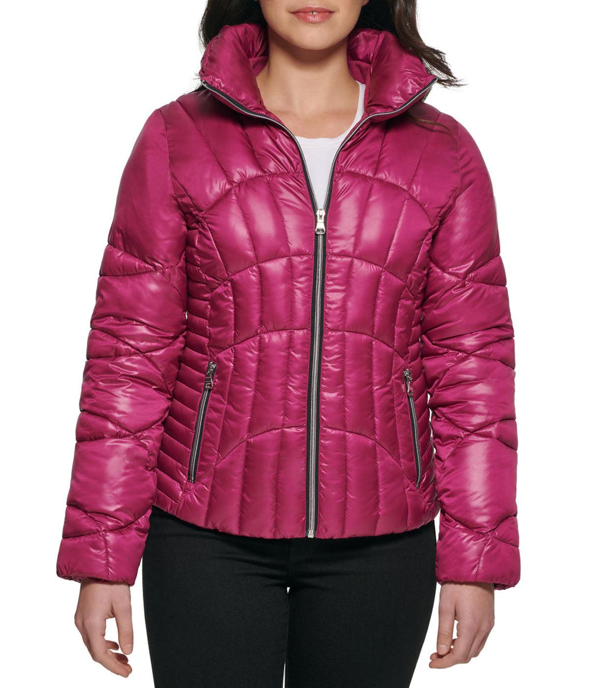 Quilted Puffer Jacket Magenta Product Image