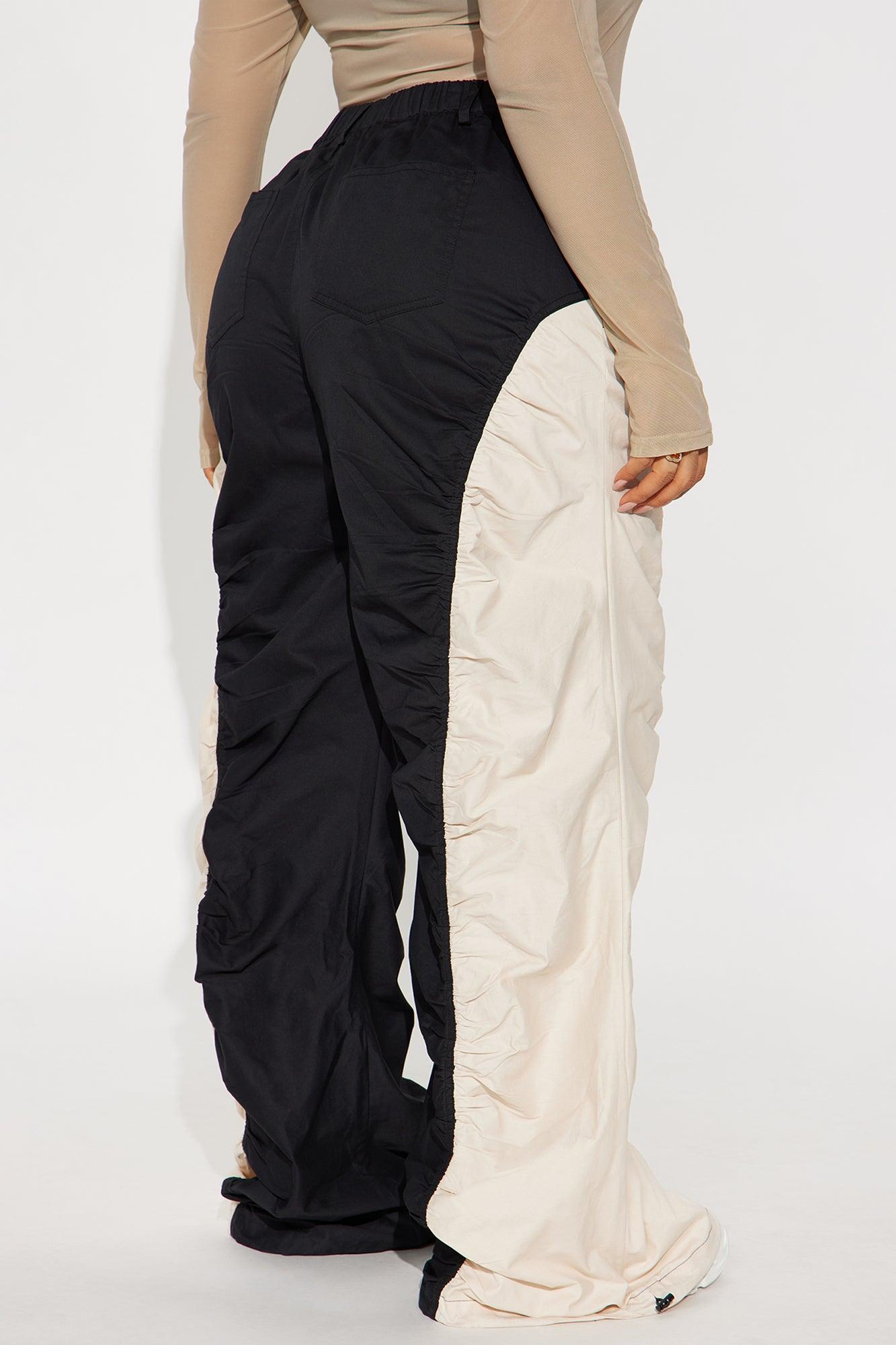 Sarah Wide Leg Colorblock Pants 33 - Black/combo Female Product Image