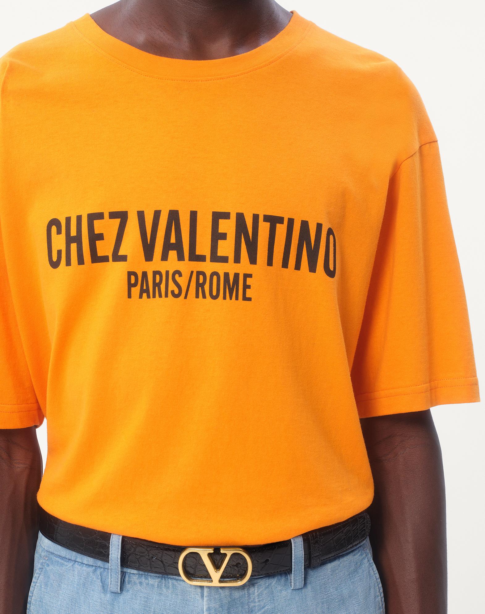 Cotton T-Shirt With Chez Valentino Print Product Image