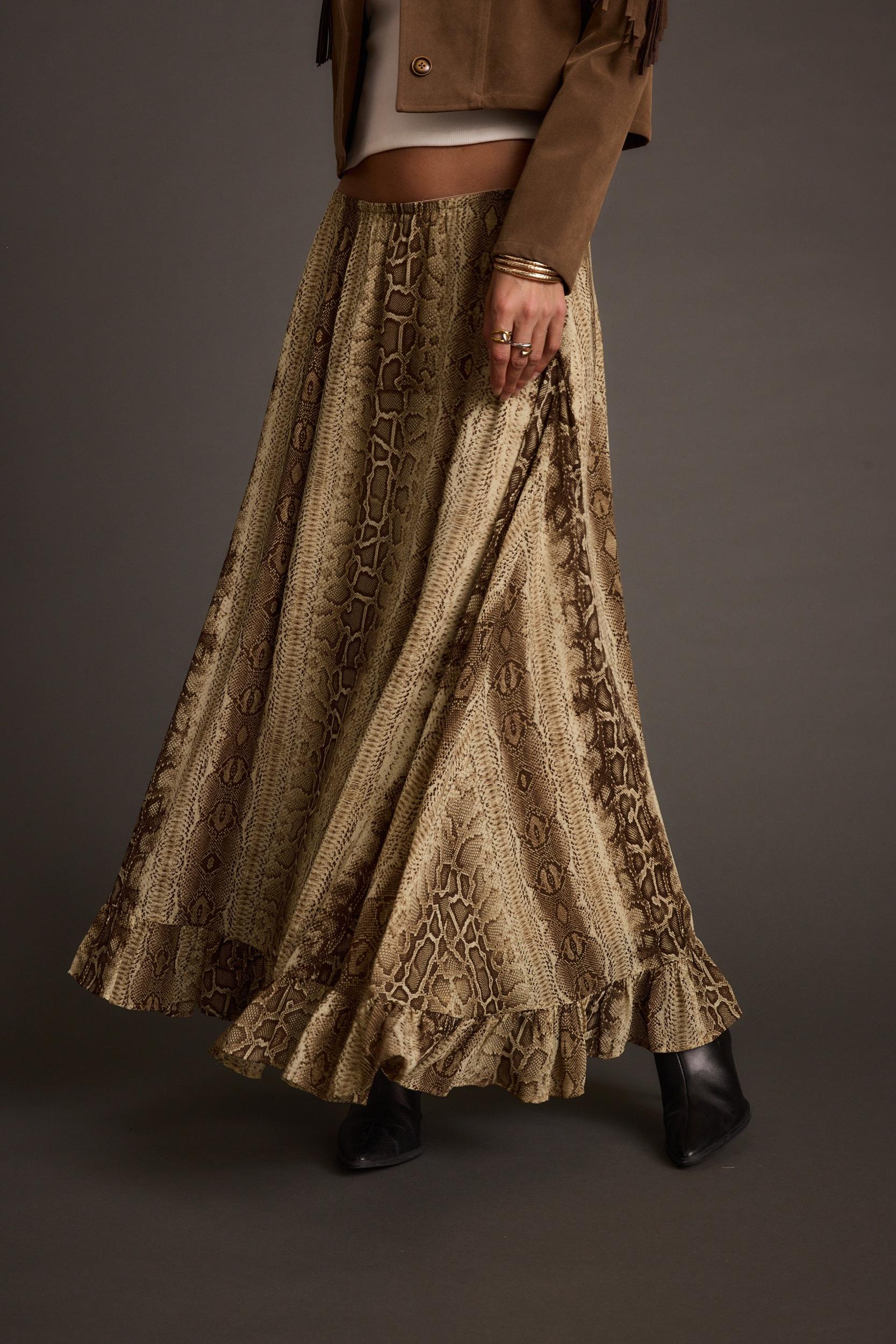 Calla Snake Print Maxi Skirt Product Image