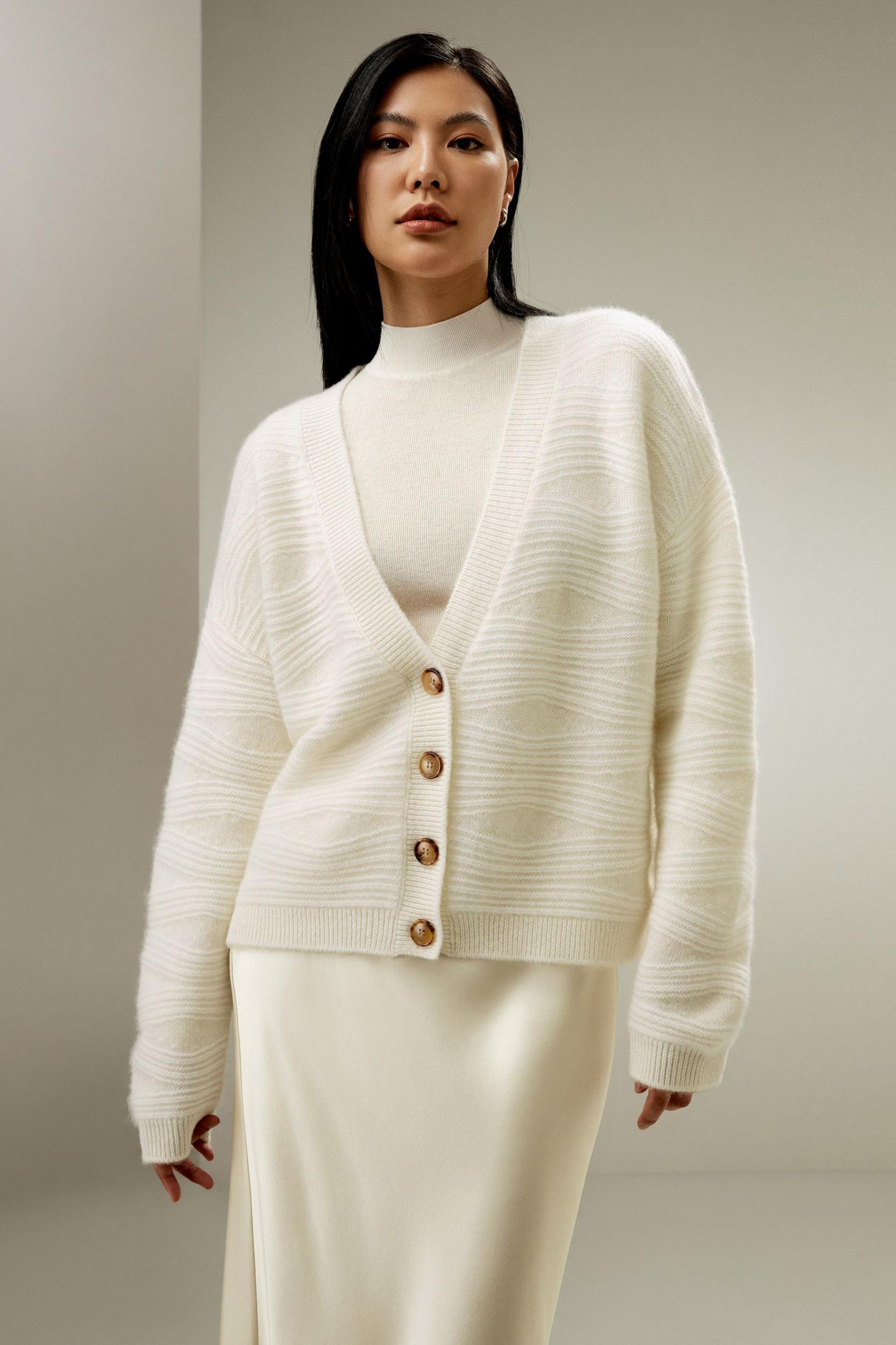 Water Ripple Cashmere Cardigan Product Image