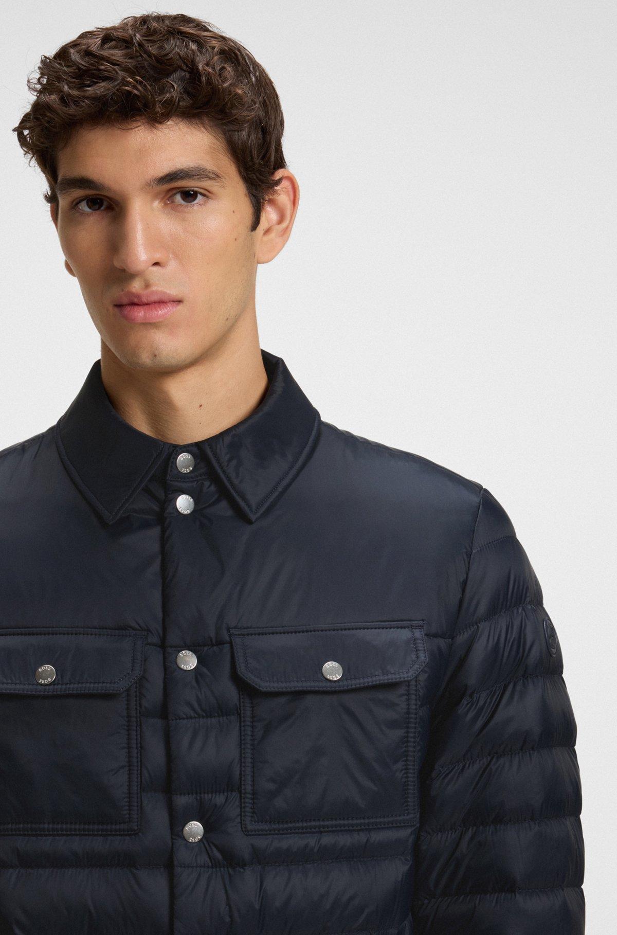 Water-repellent down jacket with stretch inserts Product Image