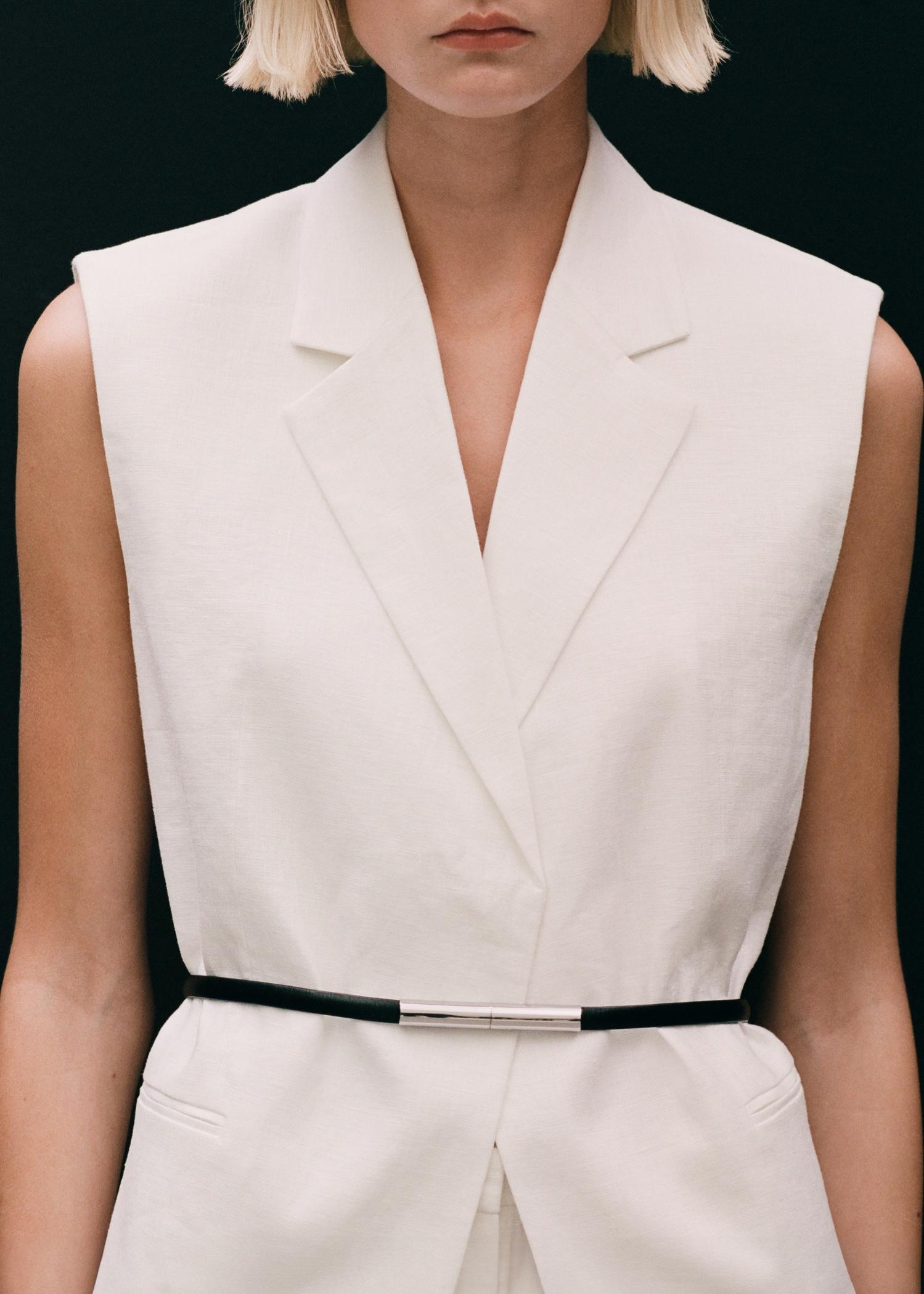 Linen suit waistcoat - Women | MANGO USA Product Image