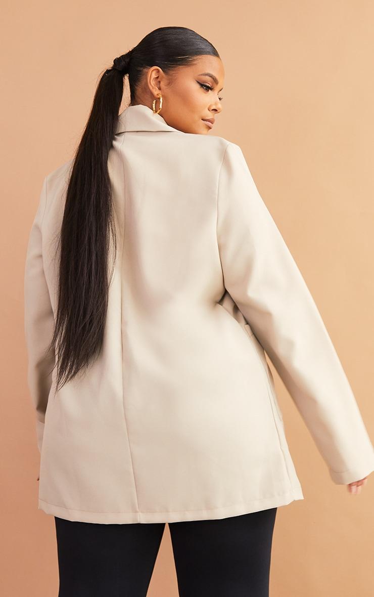 Plus Stone Basic Single Breasted Oversized Blazer Product Image