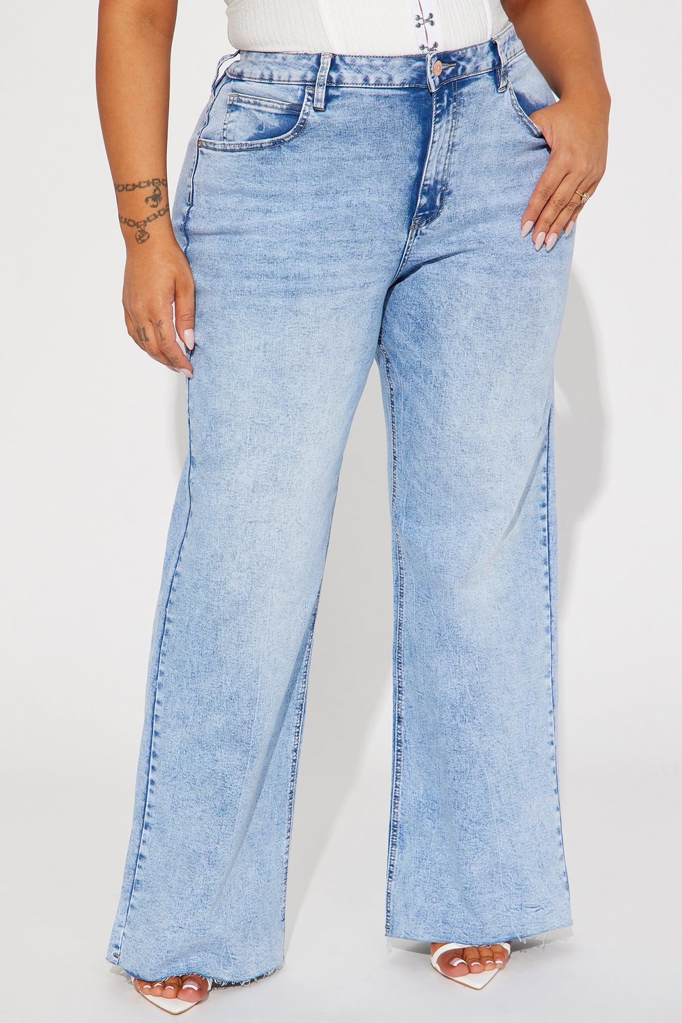 So Valid Stretch Wide Leg Jeans - Light Wash Product Image