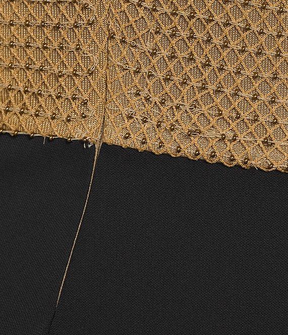 Lauren Ralph Lauren Korlisa Beaded Mesh Crew Neck Sleeveless Wrap Column Gown Product Image