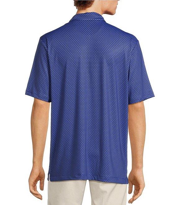 Roundtree & Yorke Performance The Fairway Short Sleeve Geometric Print Polo Shirt Product Image