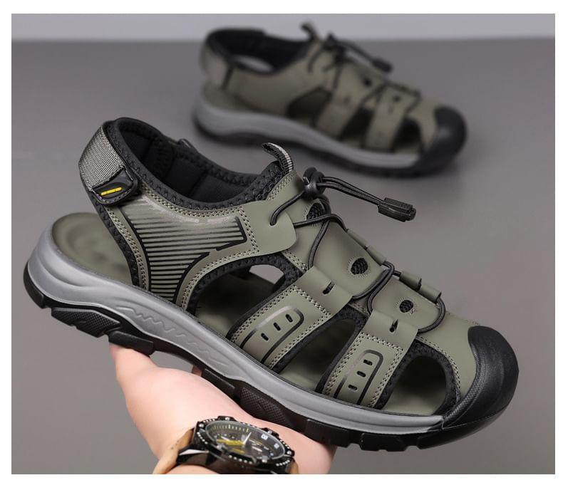 Drawstring Cutout Slingback Sandals Product Image