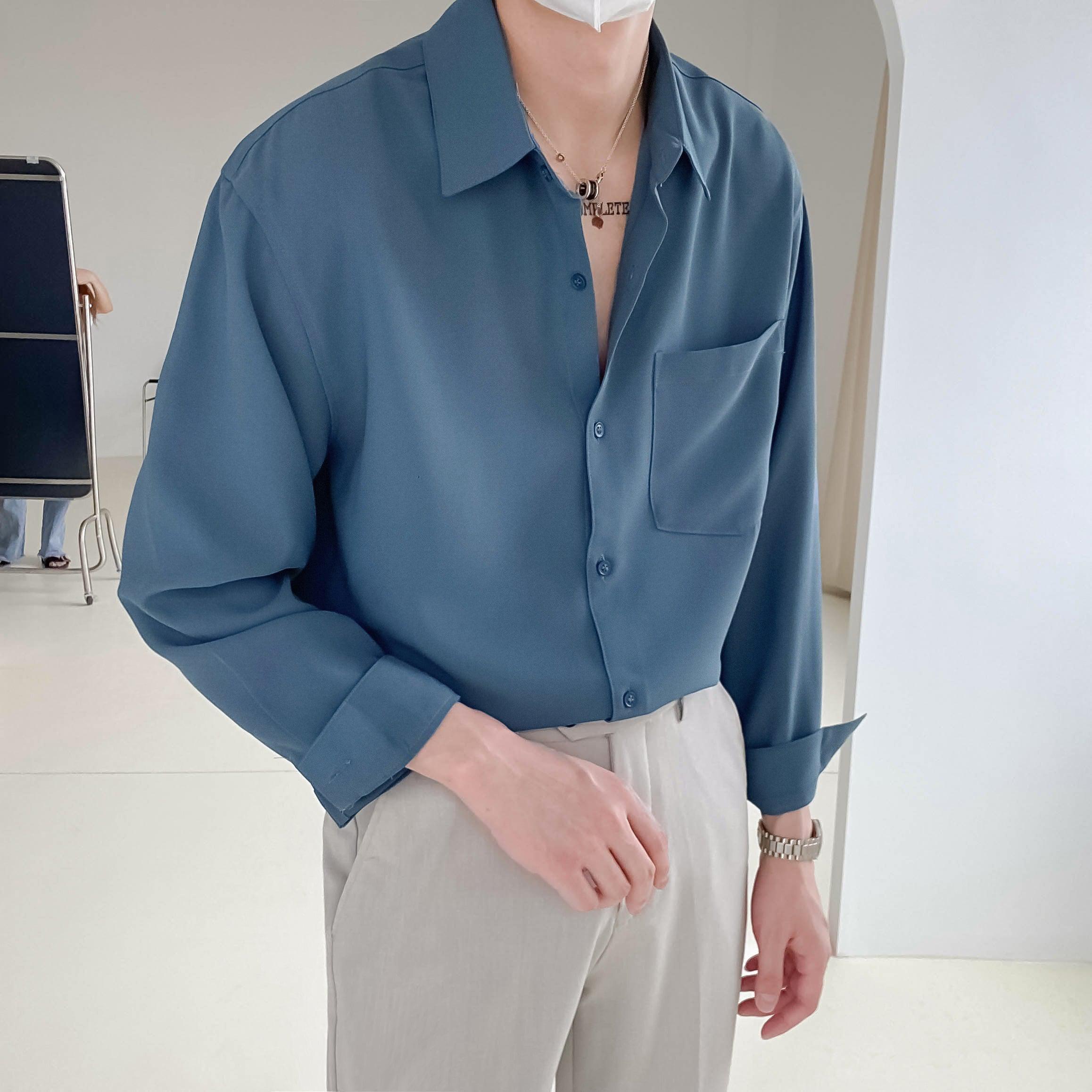 RT No. 4443 ESSENTIALS BUTTON-UP COLLAR SHIRT Product Image