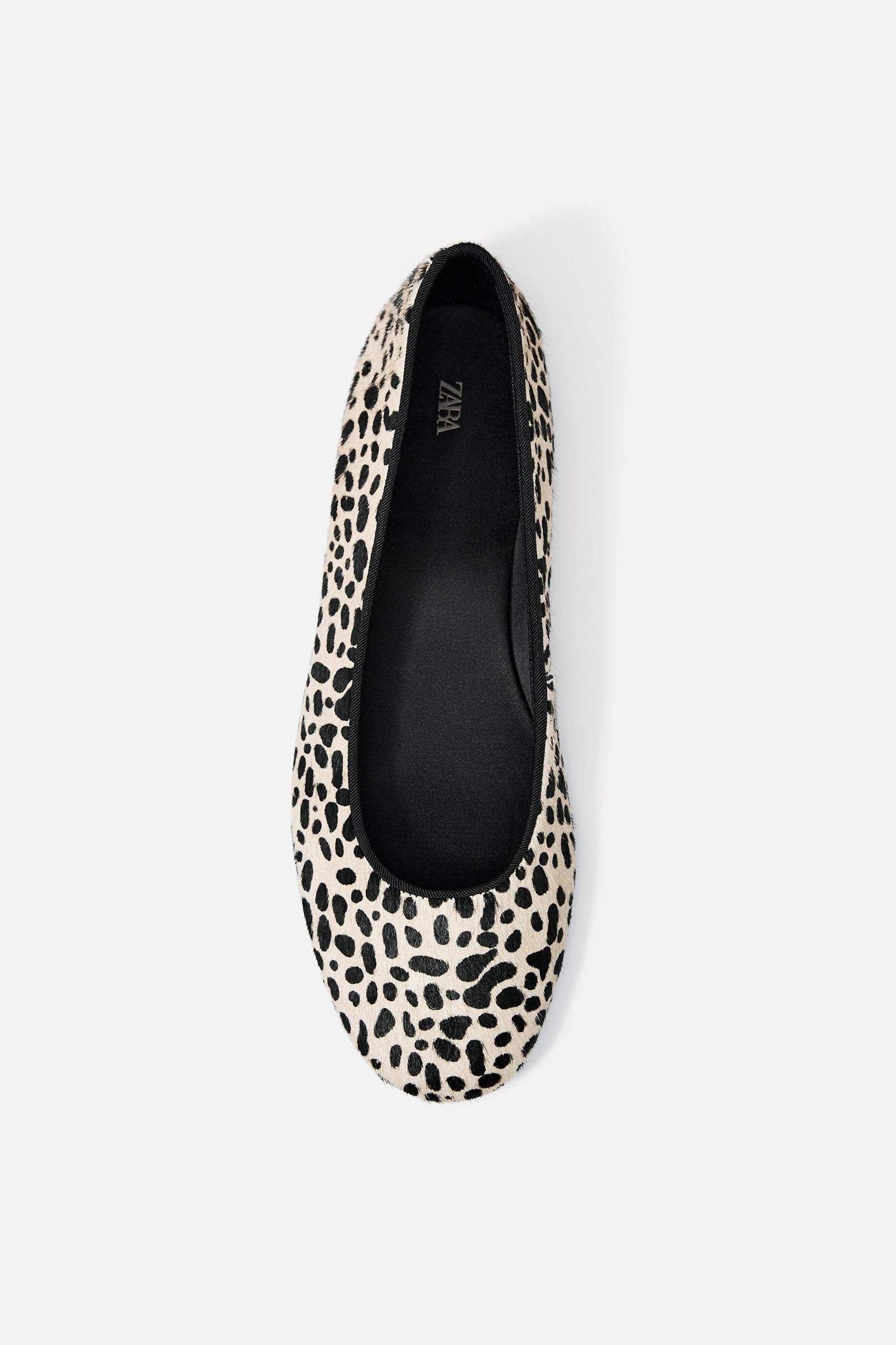 ANIMAL PRINT LEATHER BALLET FLATS Product Image