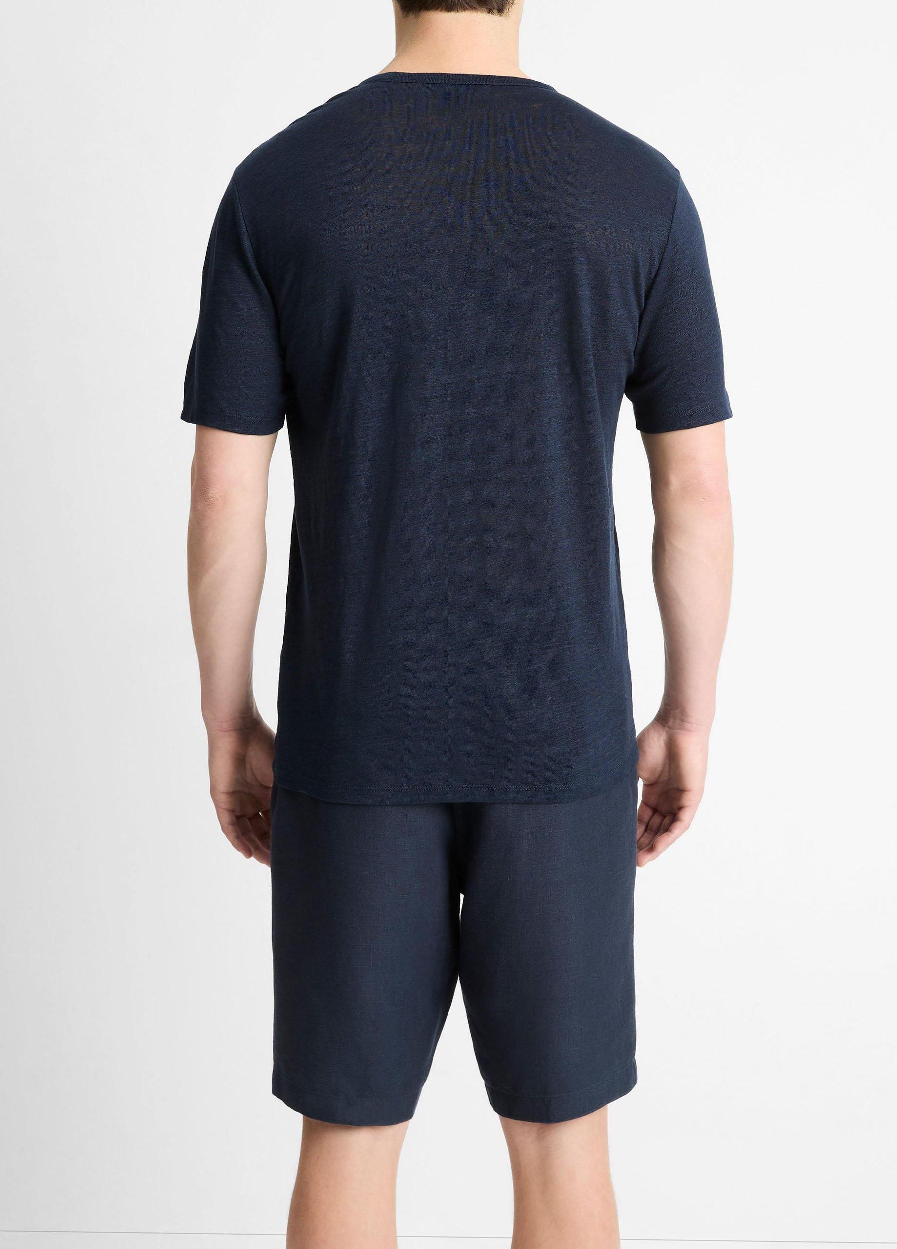 Linen Crew Neck T-Shirt Product Image