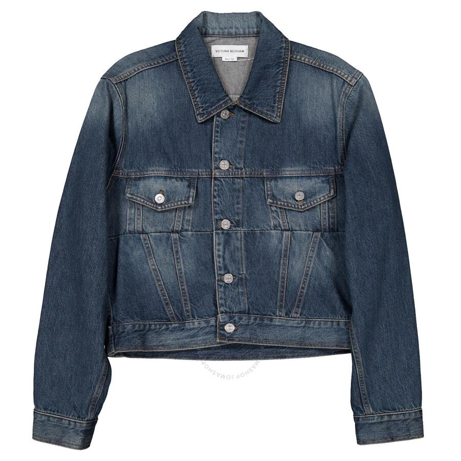 VICTORIA BECKHAM Padded Denim Jacket In Blue Product Image