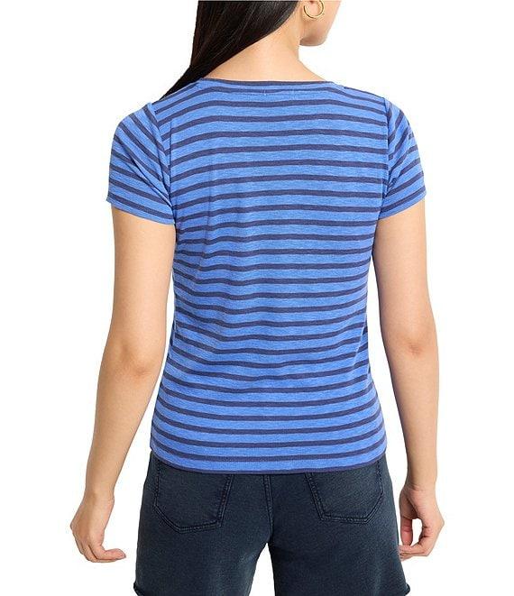NIC + ZOE Stripe Knit Scoop Neck Short Sleeve Tee Product Image