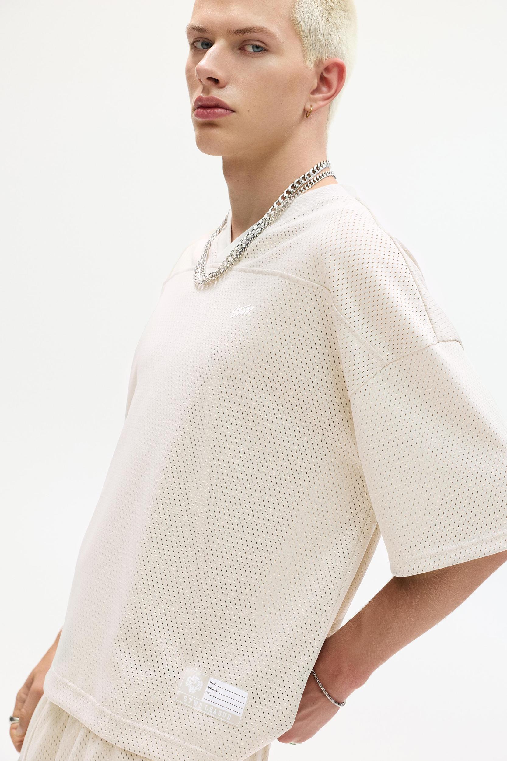 STWD mesh fabric T-shirt Product Image