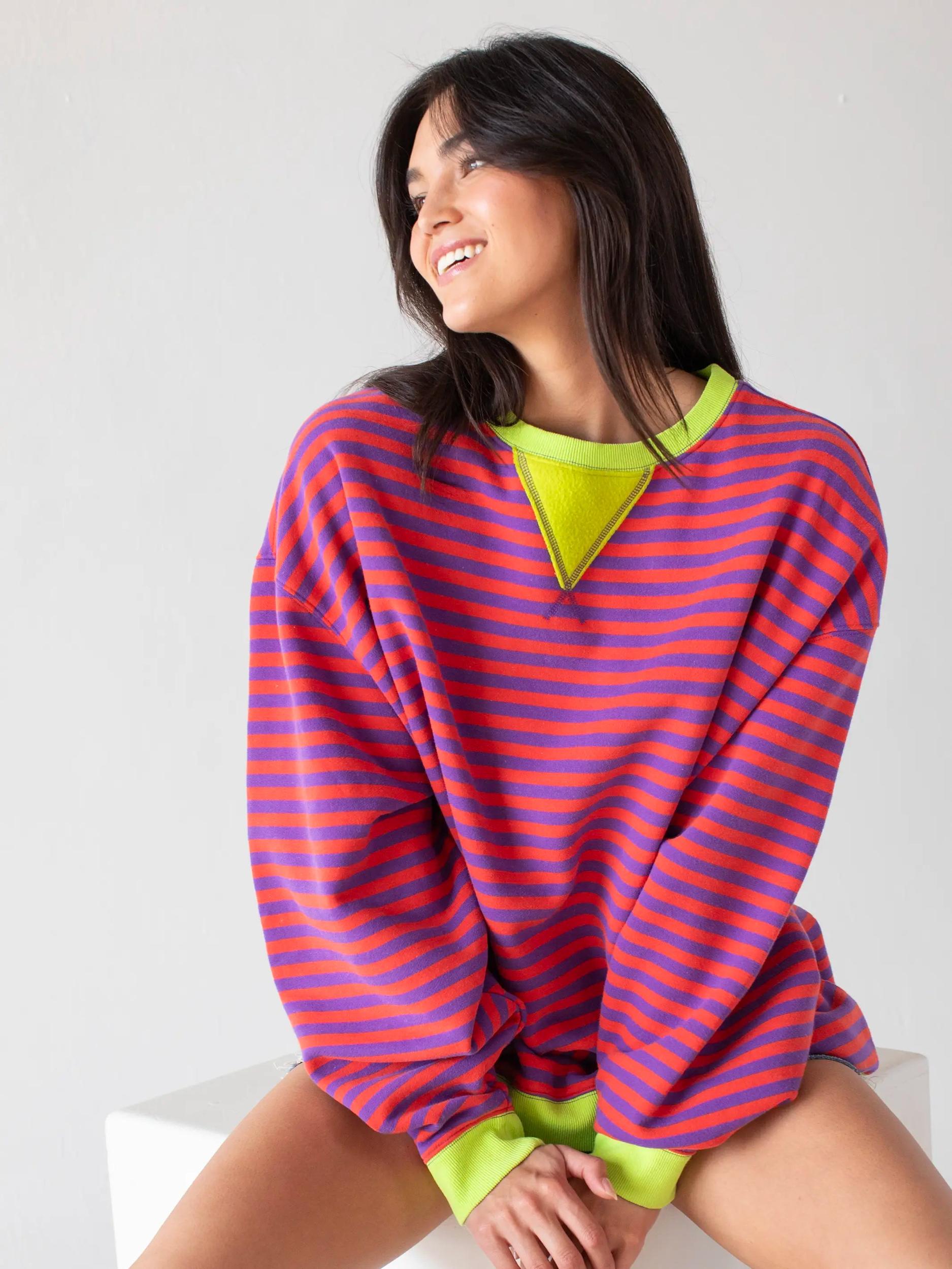 Oversized Striped Crewneck Product Image