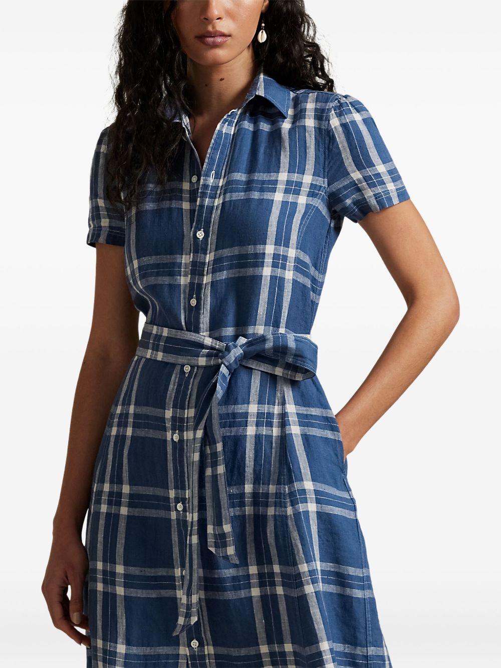 plaid-checked shirtdress Product Image
