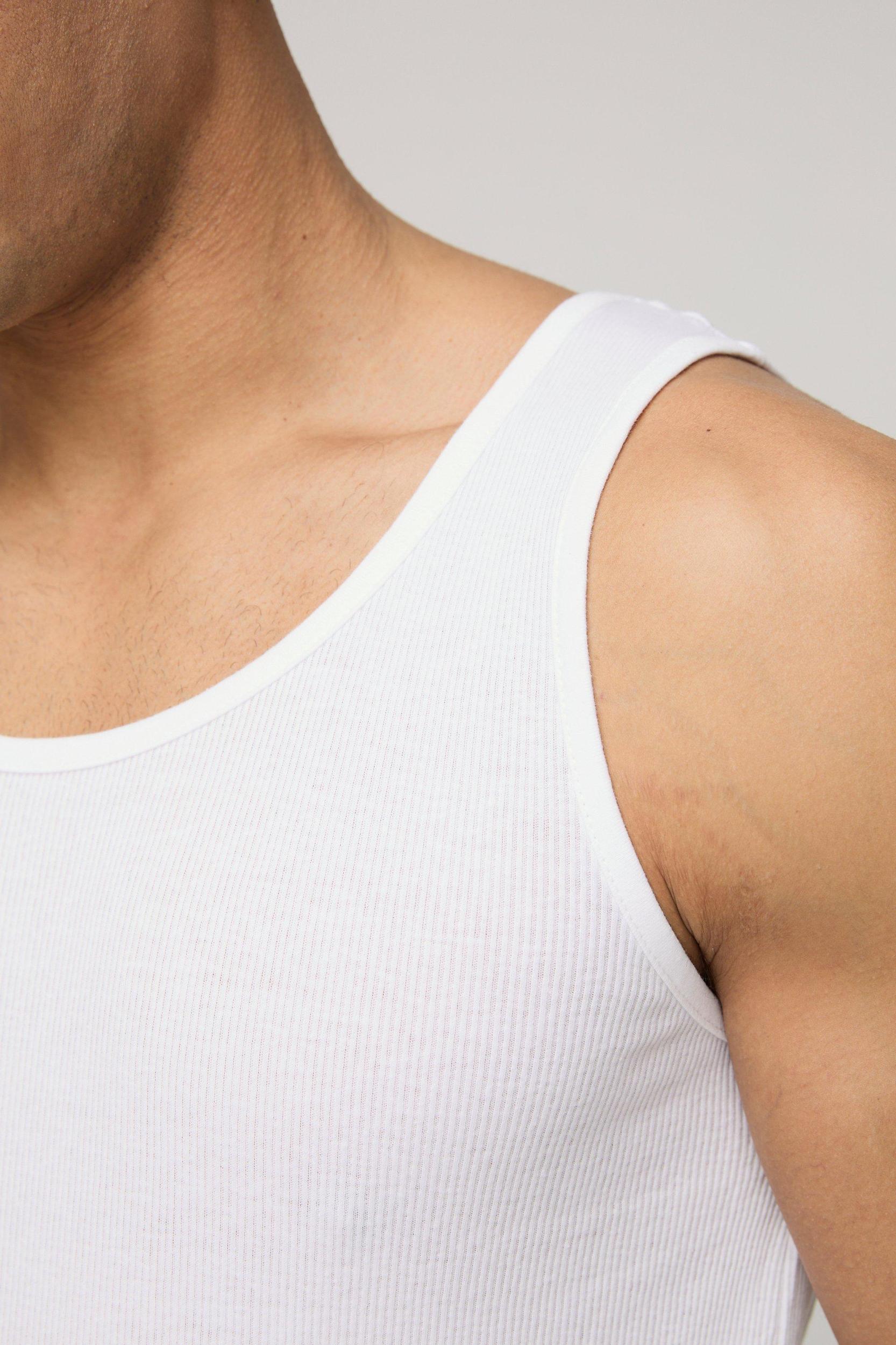 Basic Slim Fit Ribbed Vest | boohooMAN USA Product Image