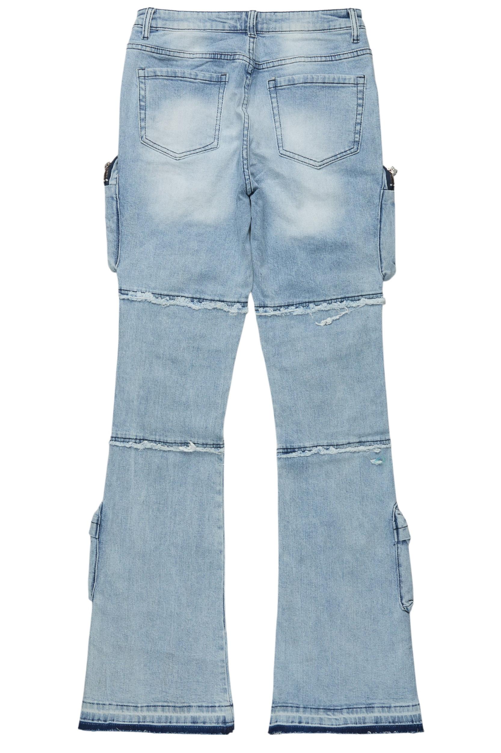 Toniesha Light Wash Stacked Flare Jean Female Product Image