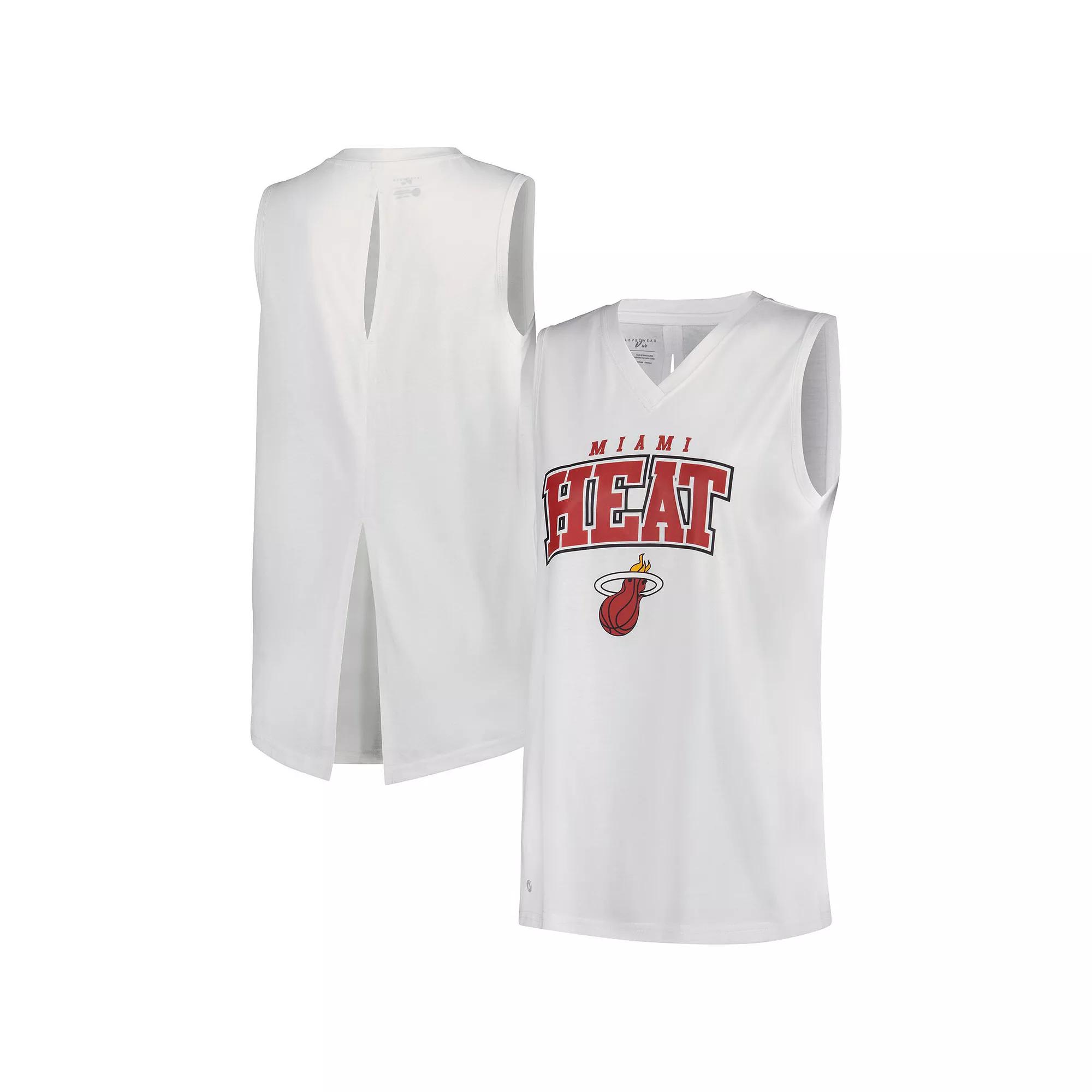 Women's Levelwear White Miami Heat Paisley Peekaboo Tank Top,  Product Image
