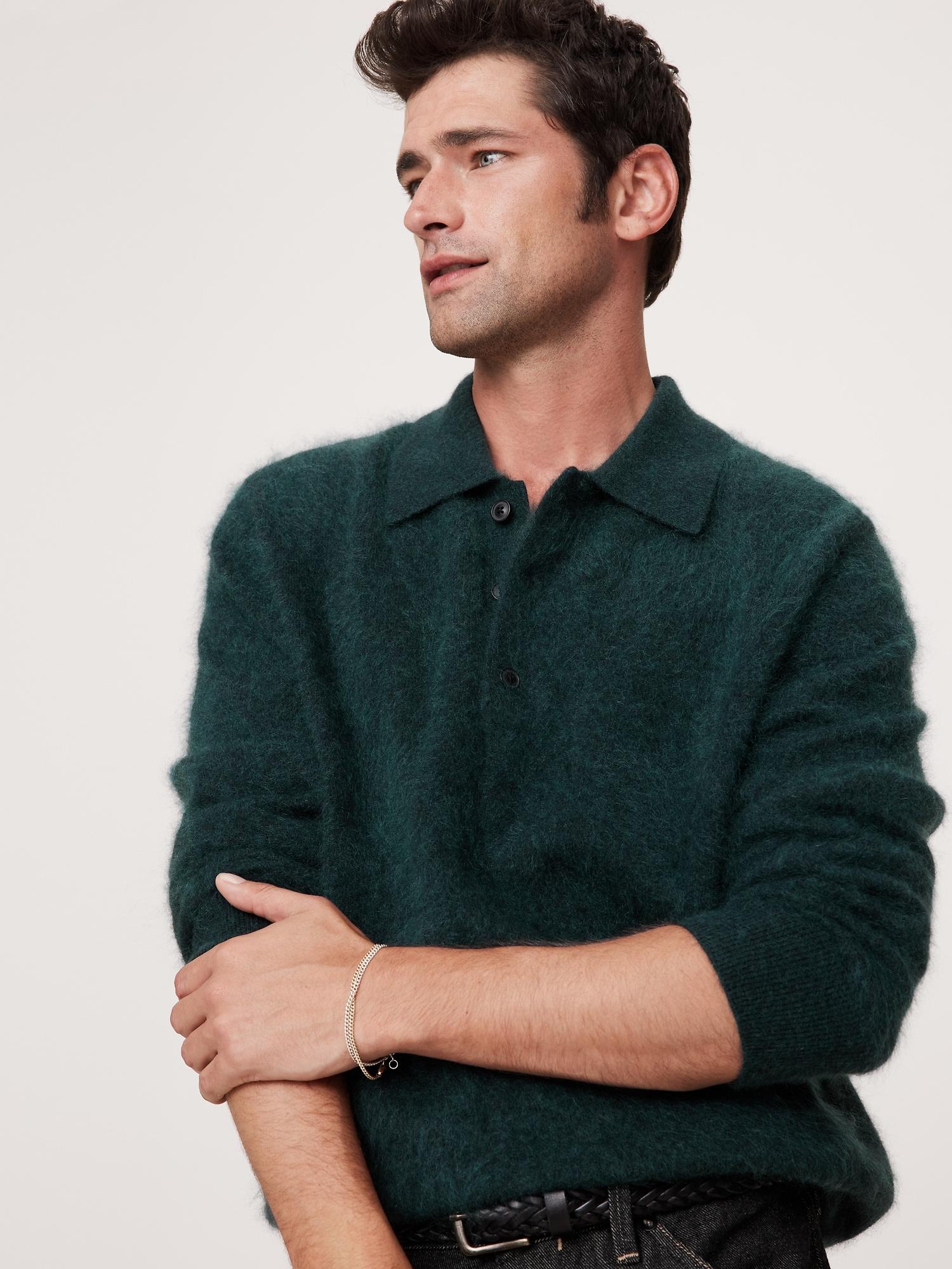 Brushed Cashmere Sweater Polo Product Image