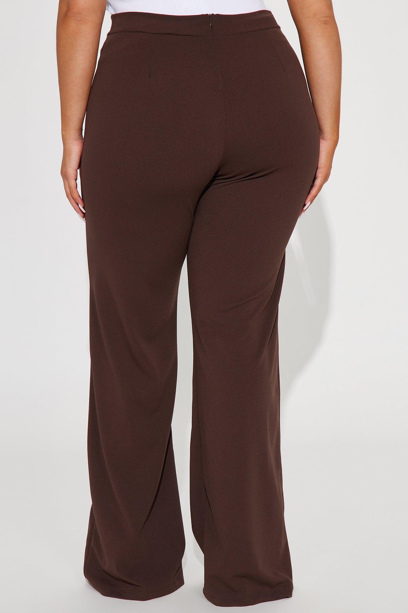 Tall Victoria High Waisted Dress Pants - Chocolate Product Image