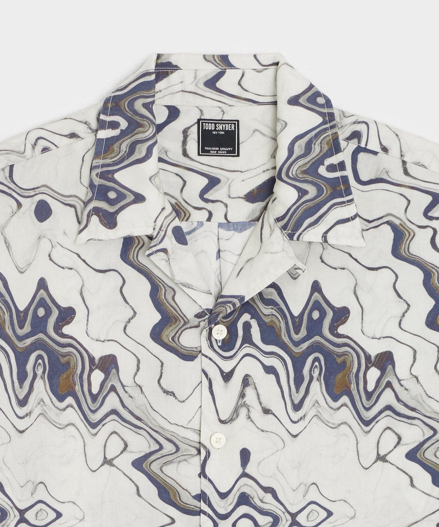 Cropped Rayon Camp Collar Shirt Product Image
