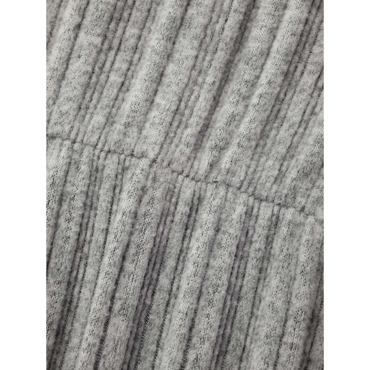 Plus Size Airy Cozy Neck Cut-Out Midi Dress Mediumgray Women Leisure Texture Knit Dresses Bloomchic 22-24/3X Product Image