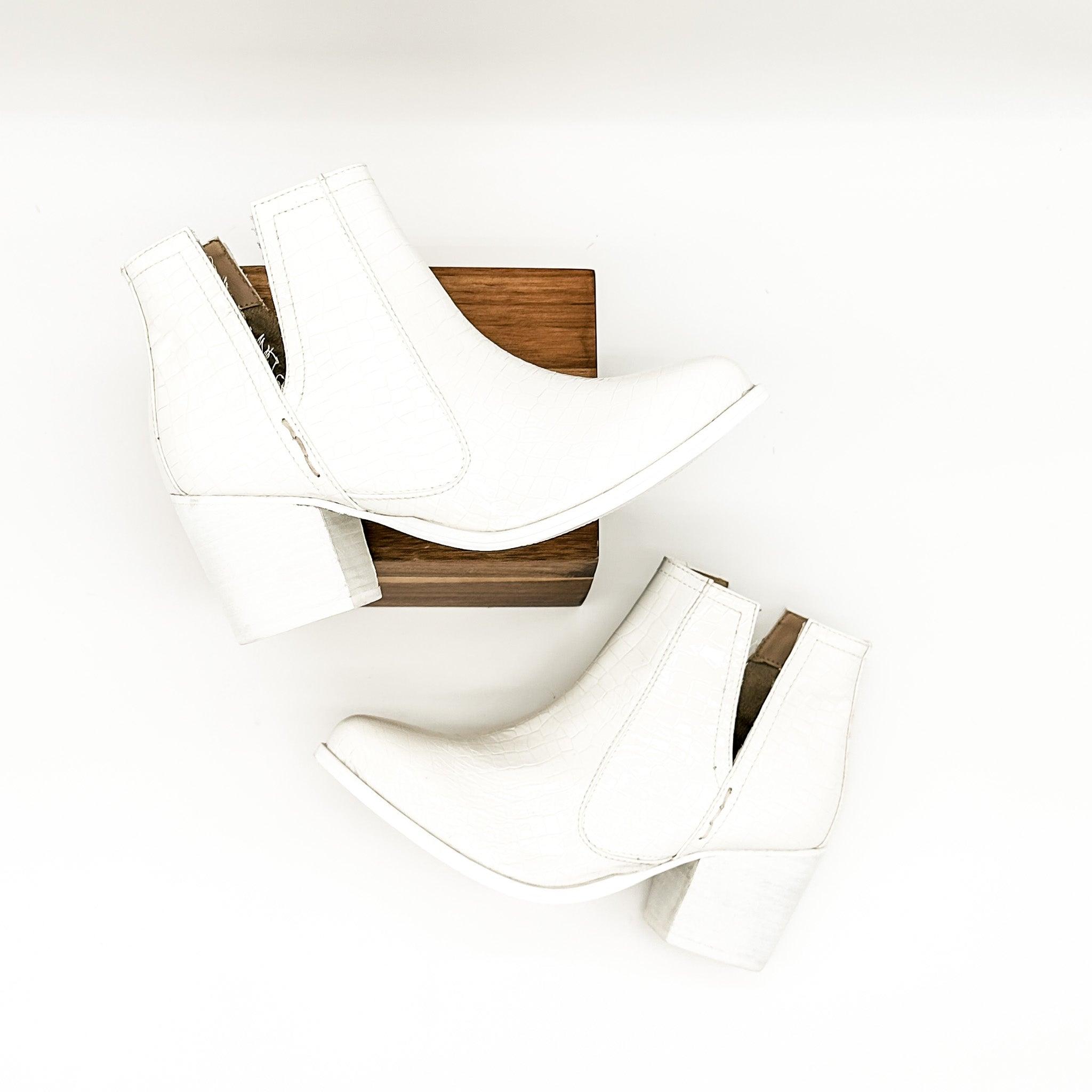 Tarim Bootie in White Croc (Online Exclusive) Product Image