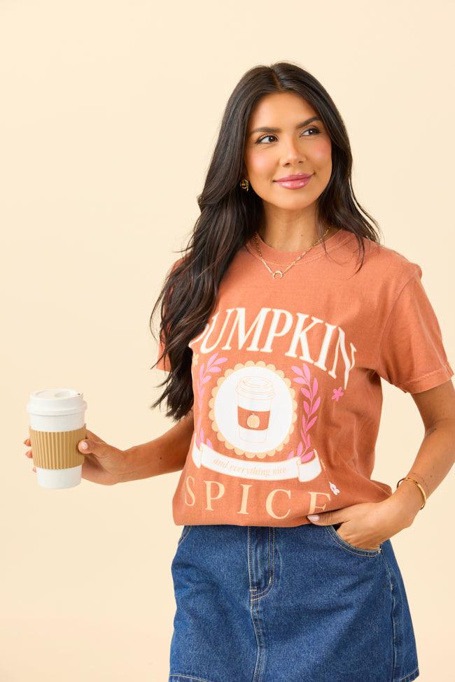 Pumpkin Spice And Everything Nice Rust Graphic Tee Product Image
