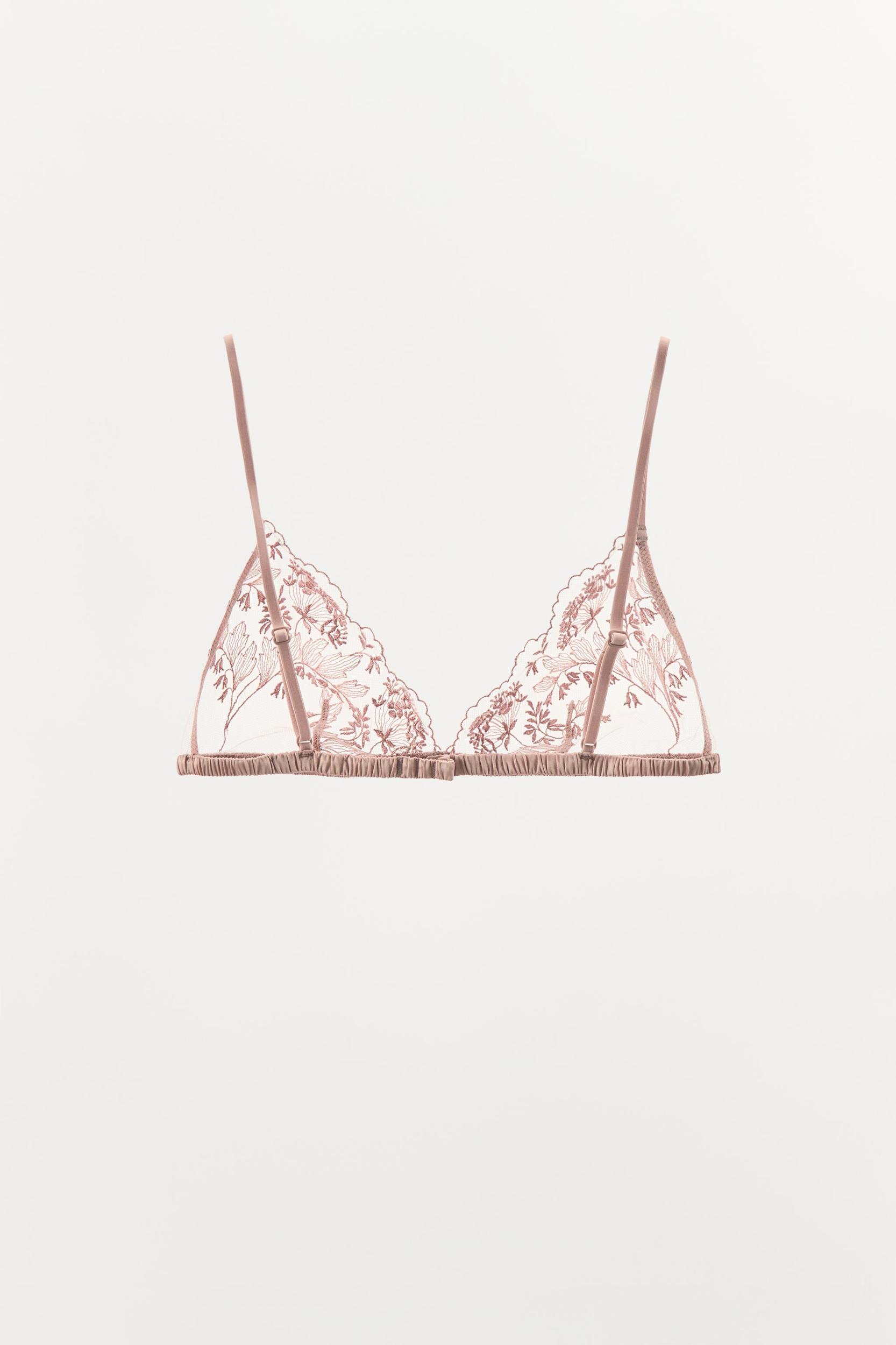 FLORAL EMBROIDERY TULLE BRALETTE Product Image