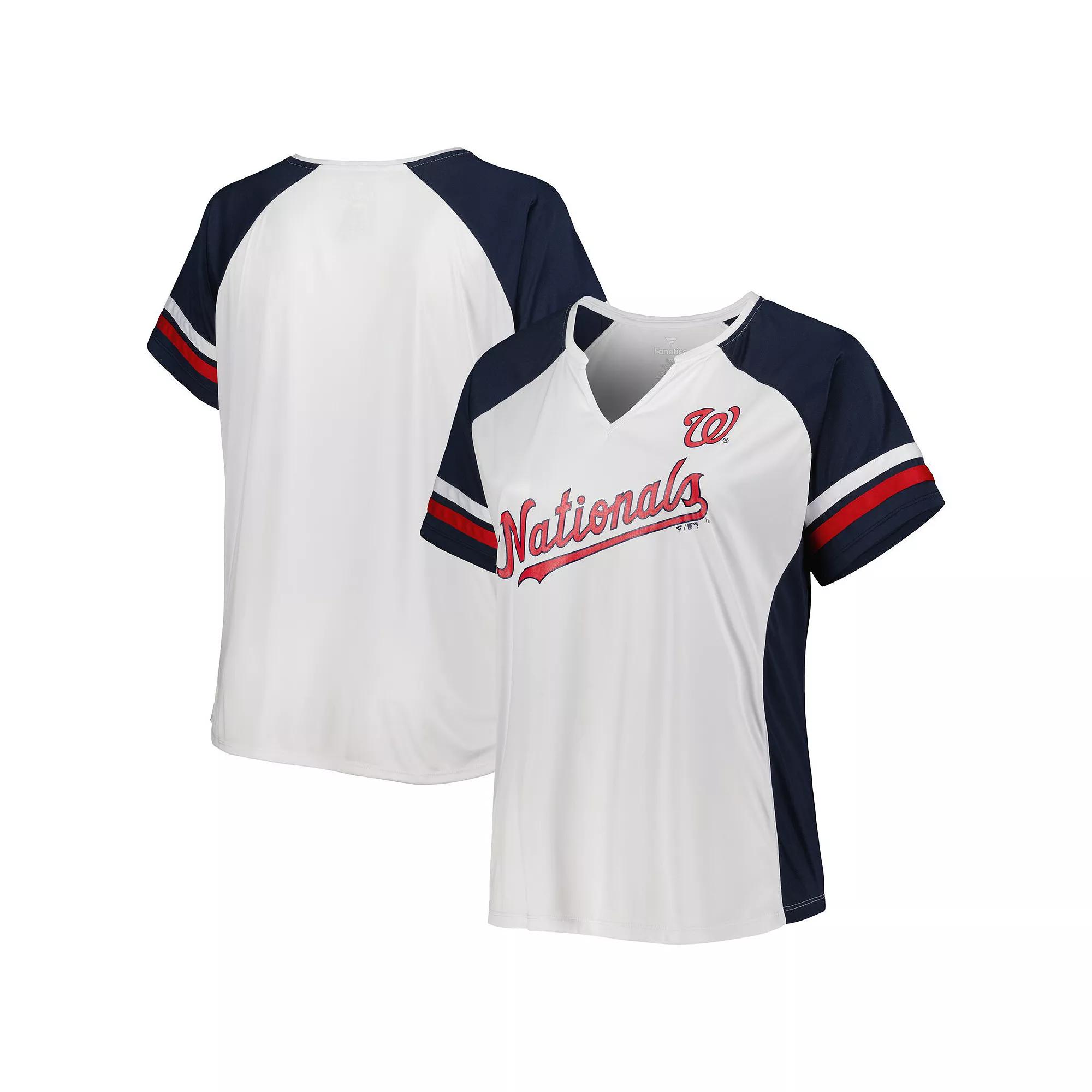 Women's White/Navy Washington Nationals Plus  Product Image